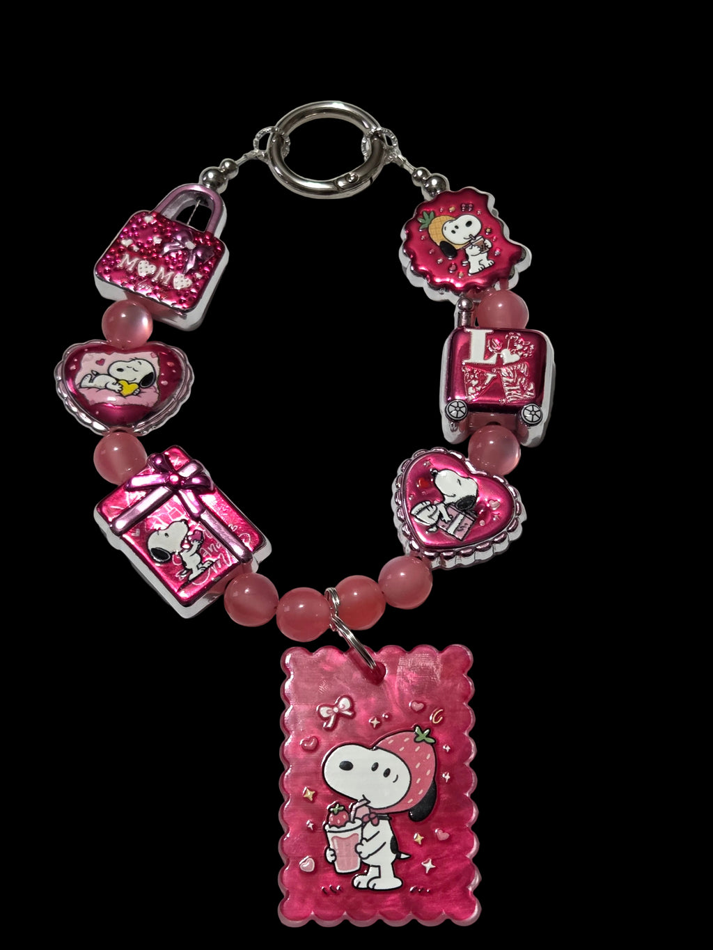 Pink snoopy Keychains