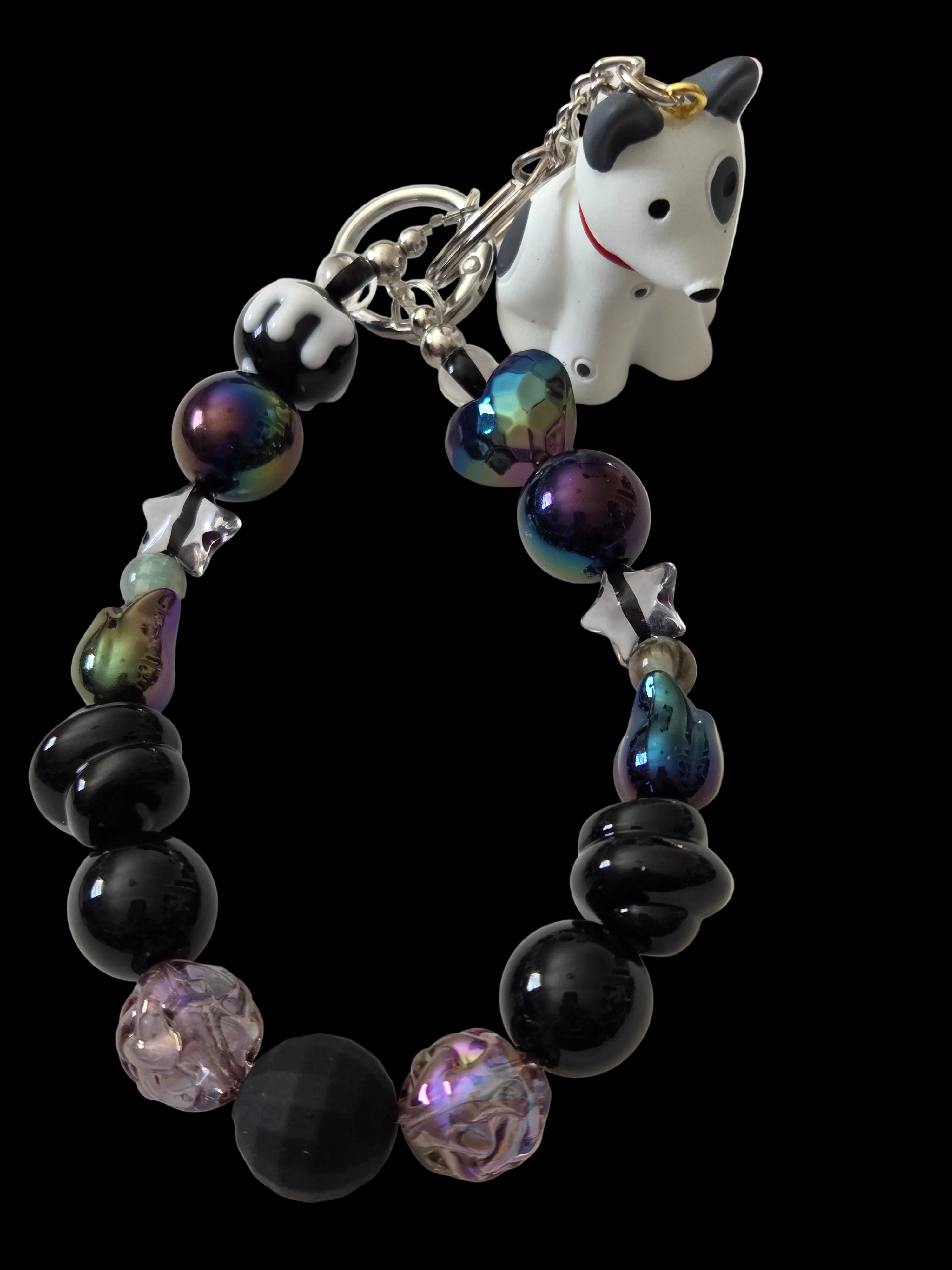 Black white and silver 3d figures Keychains