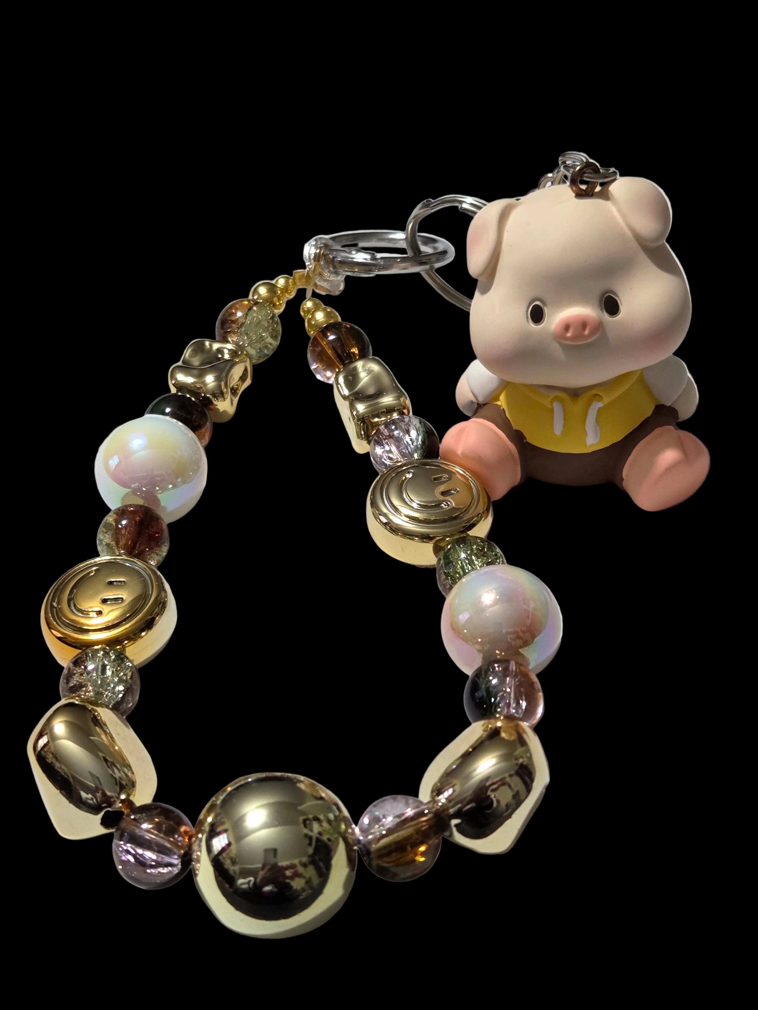 Yellow , gold 3d figure Keychains