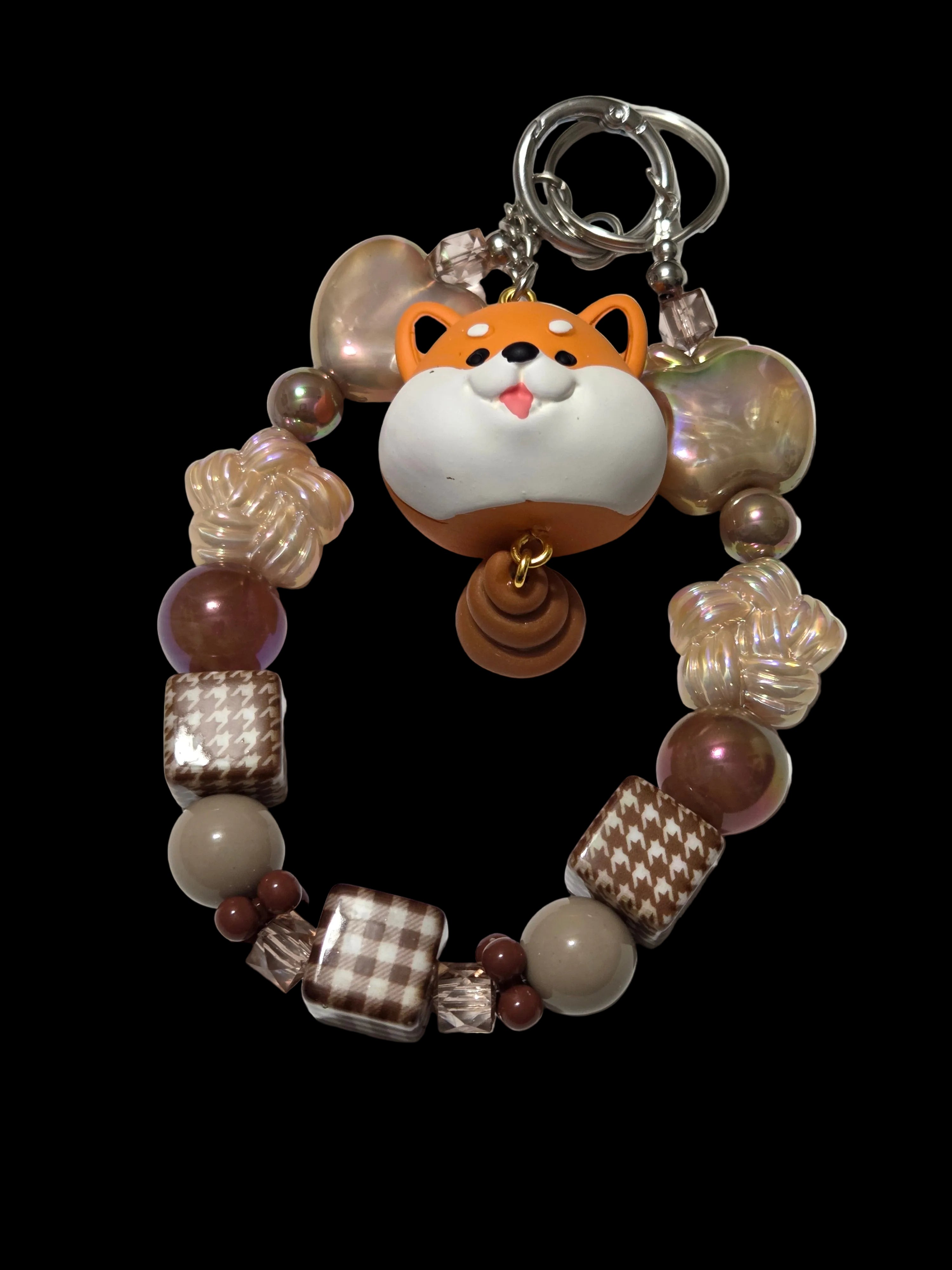 Orange and brown 3d figure Keychains