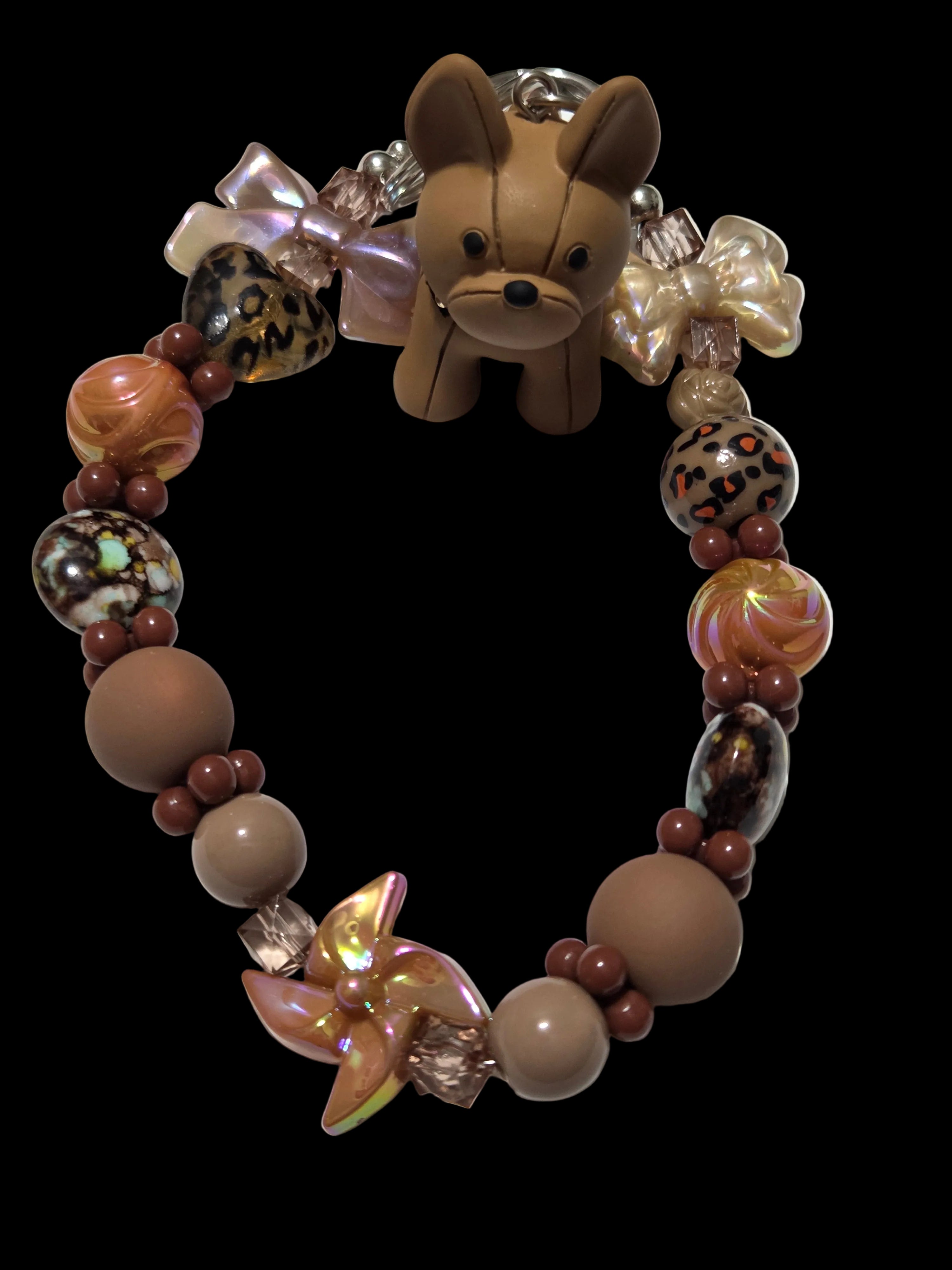 Orange and brown 3d figure Keychains