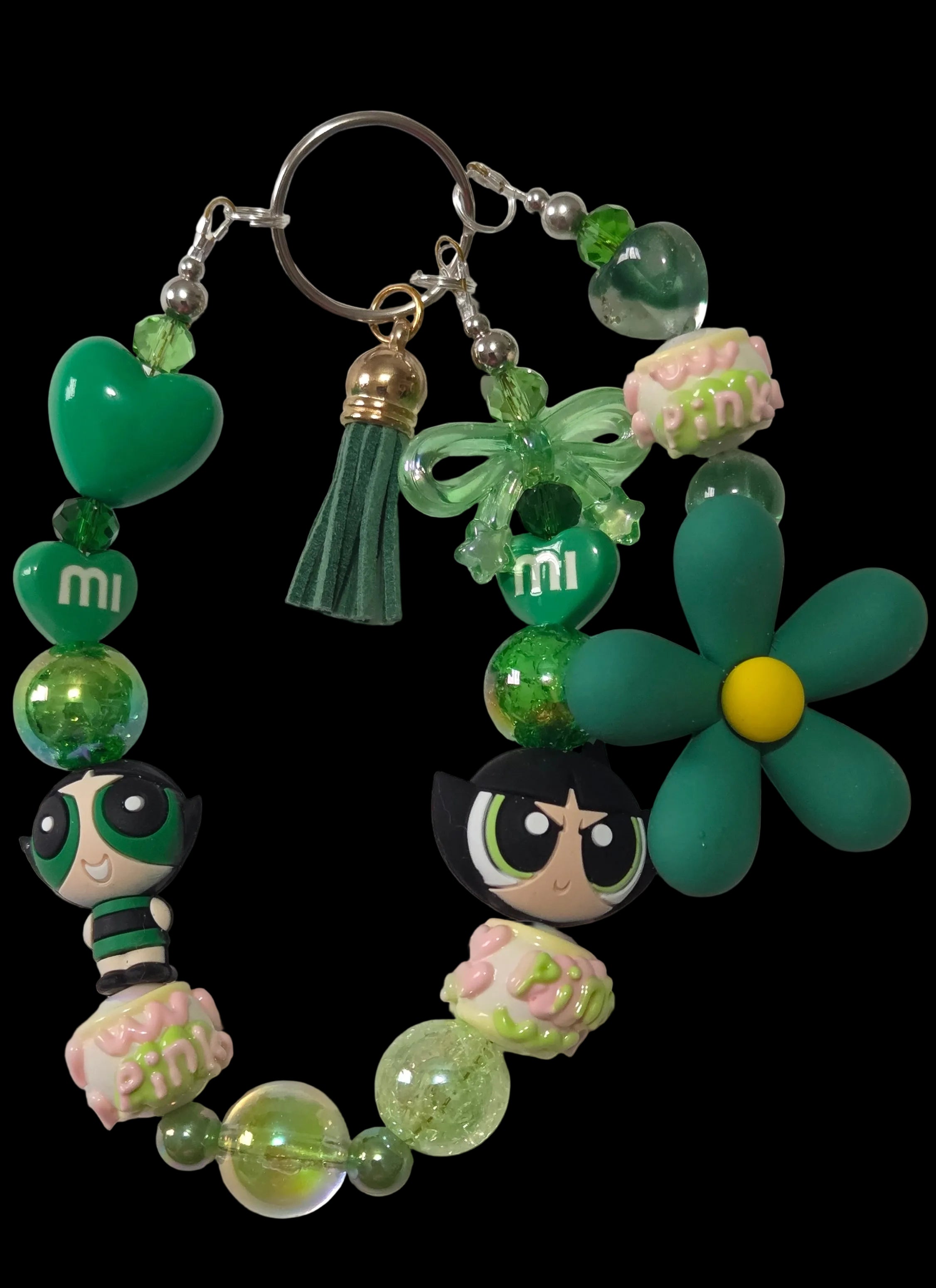 Cartoon Keychains red green purple