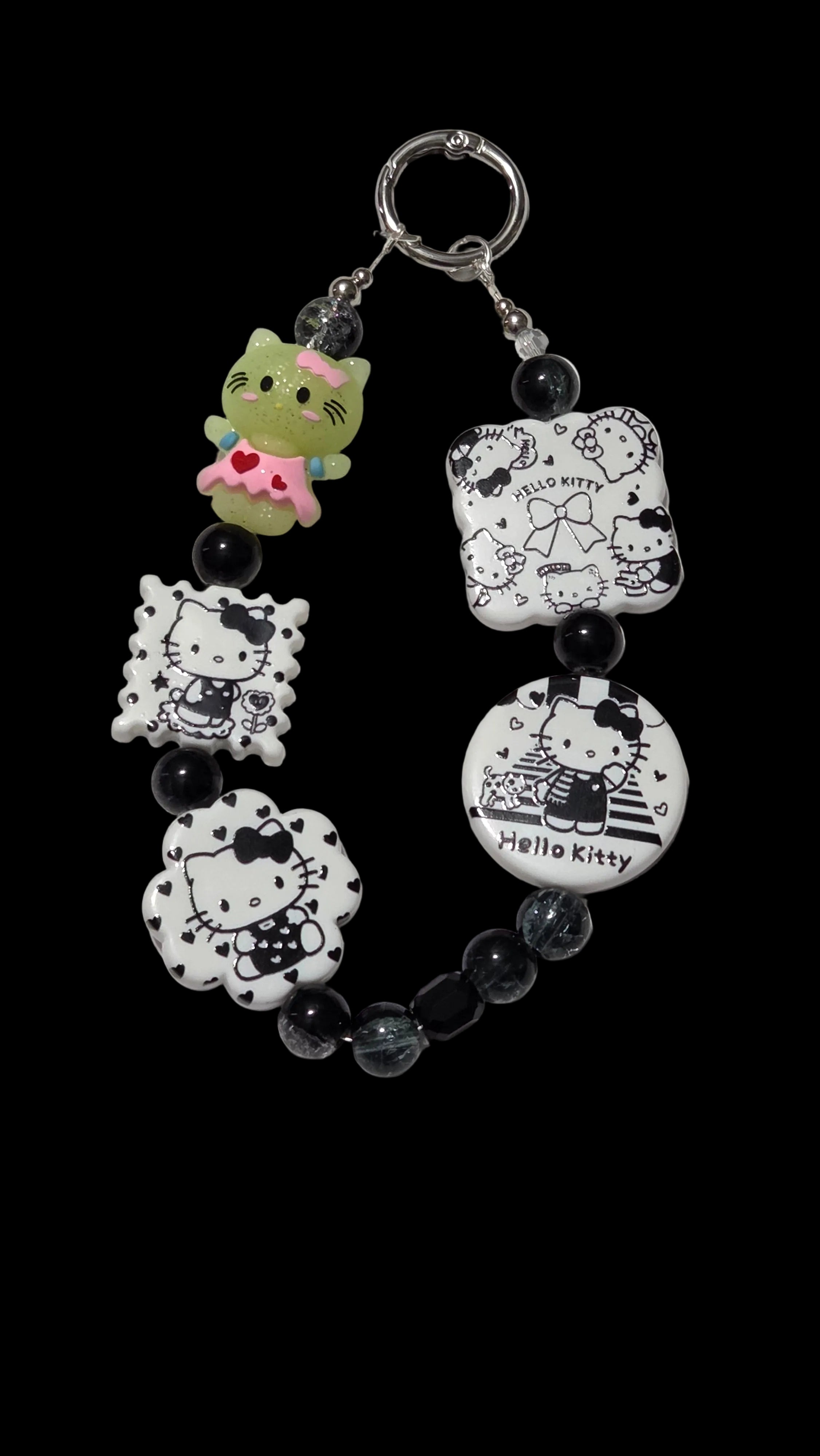 Black and white hello kitty Keychains