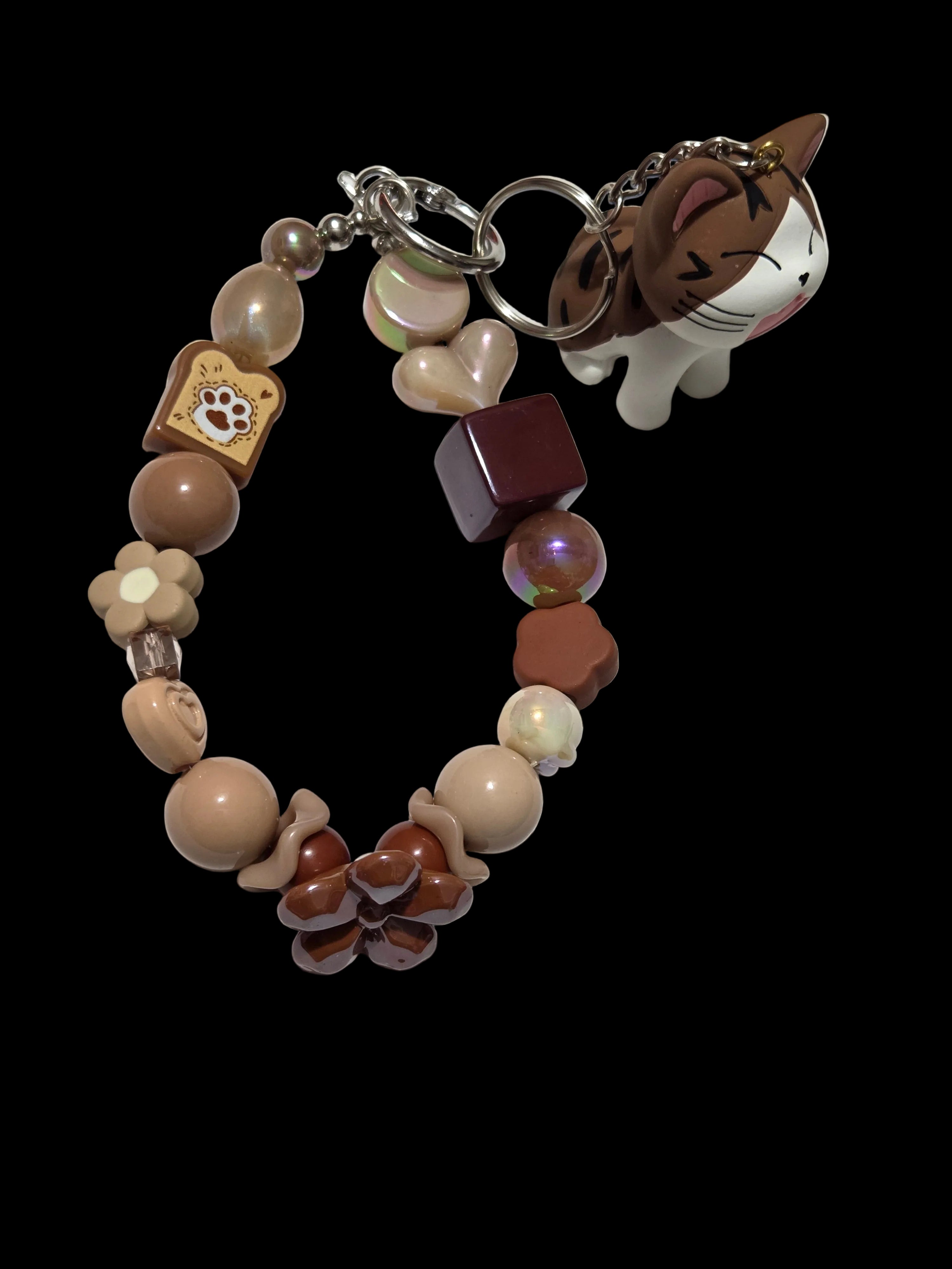 Orange and brown 3d figure Keychains