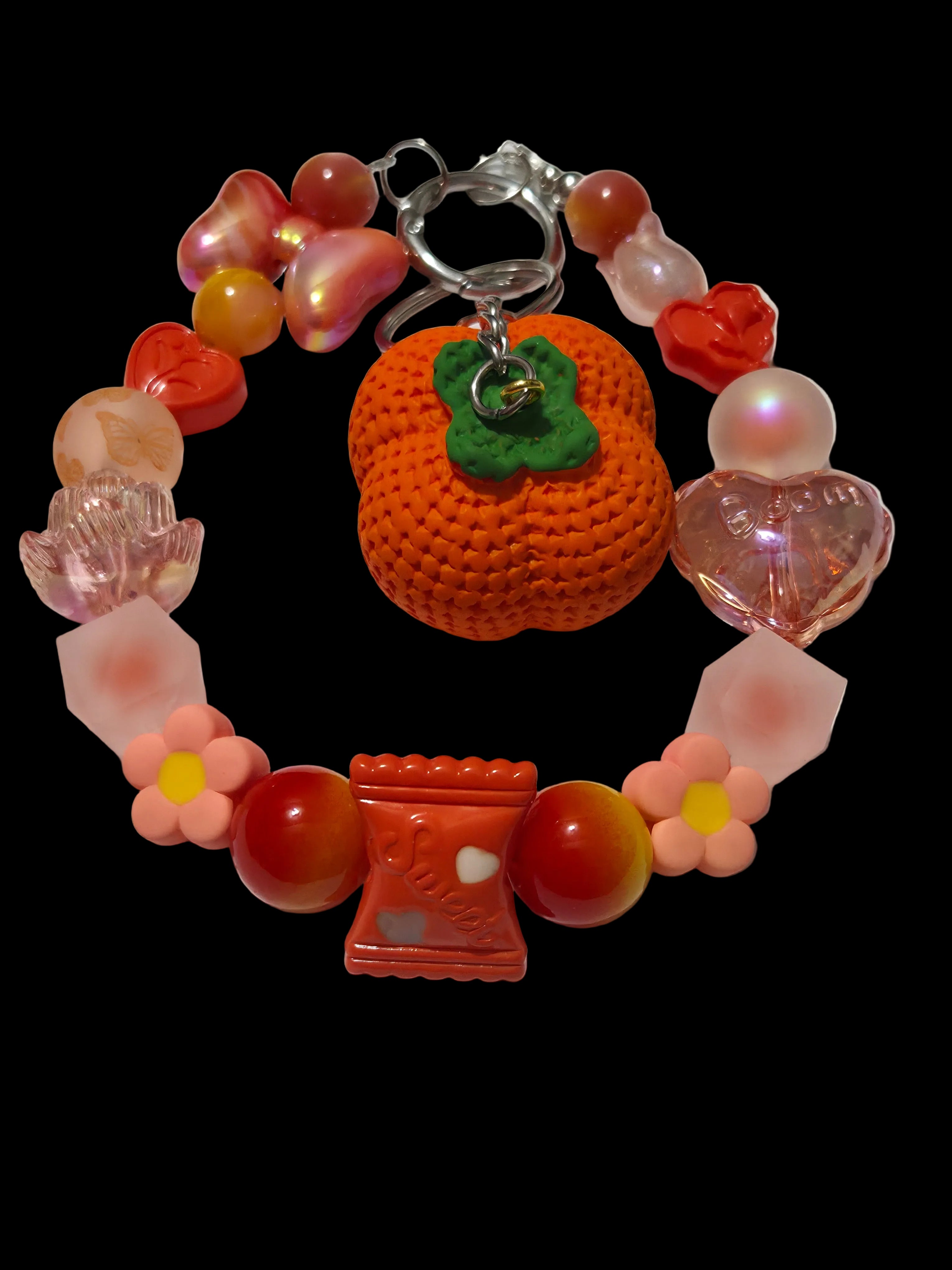 Orange and brown 3d figure Keychains