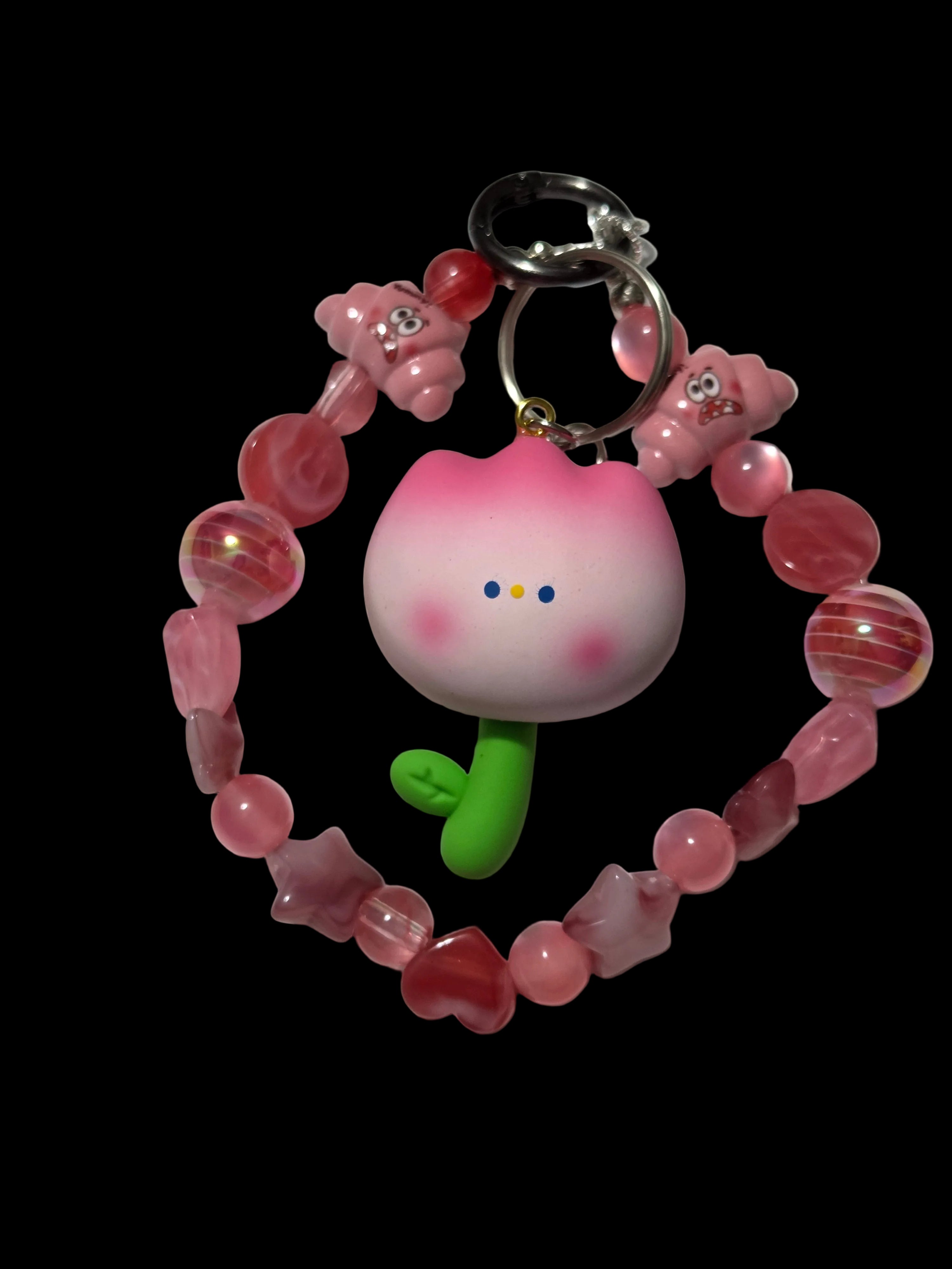Pink 3d figure Keychains