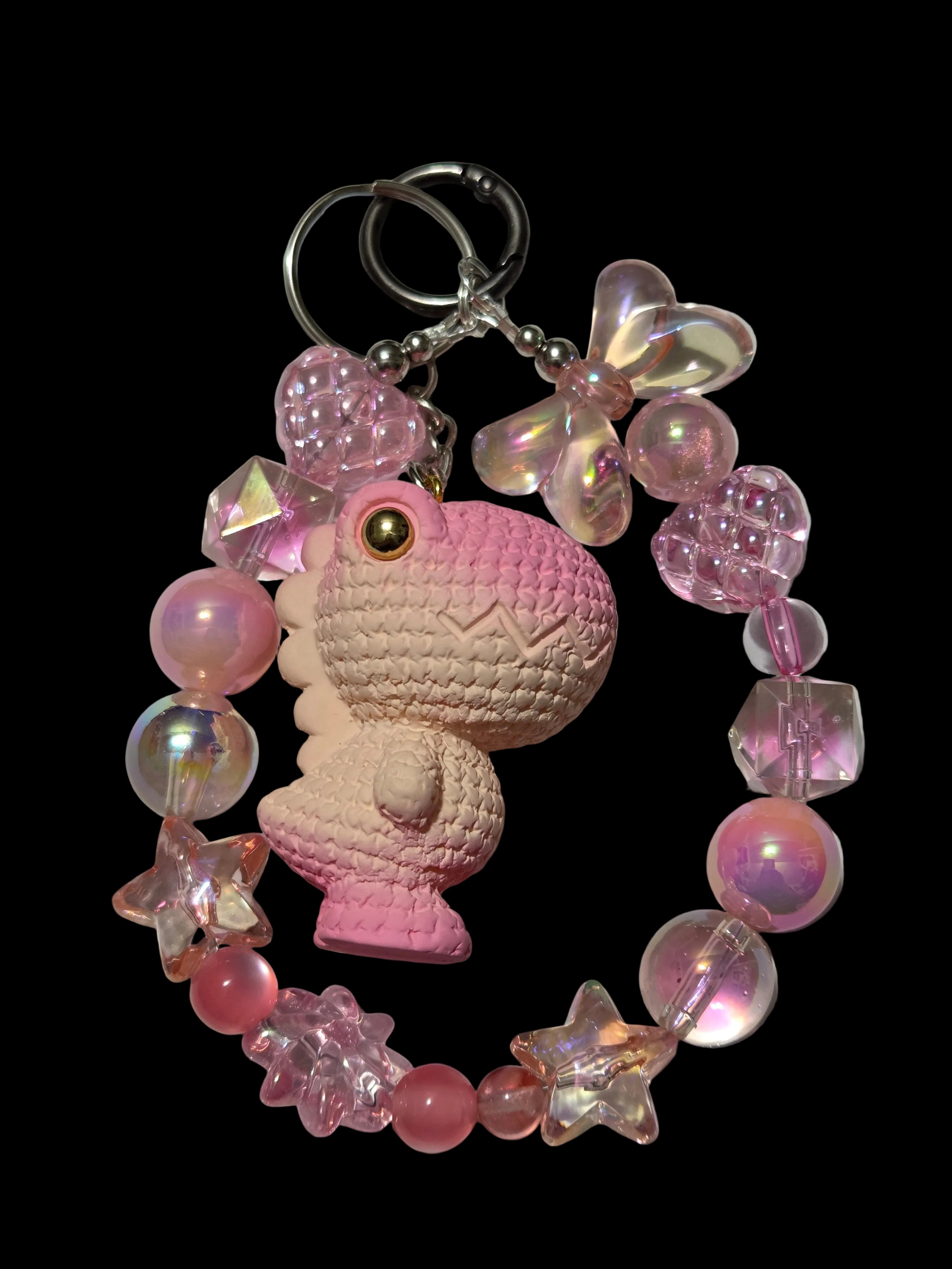 Pink 3d figure Keychains