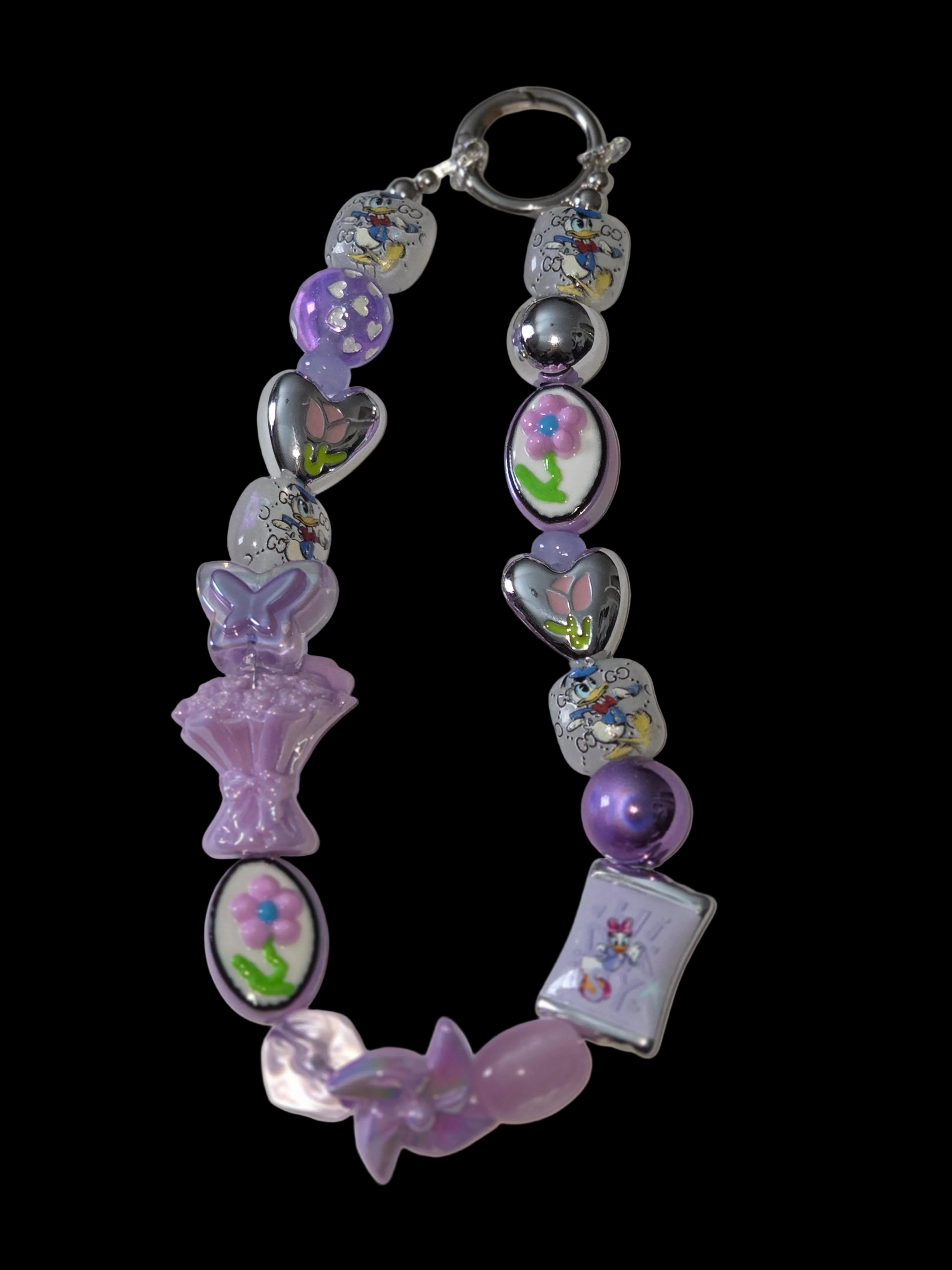 Purple silver . Daisy duck Keychains