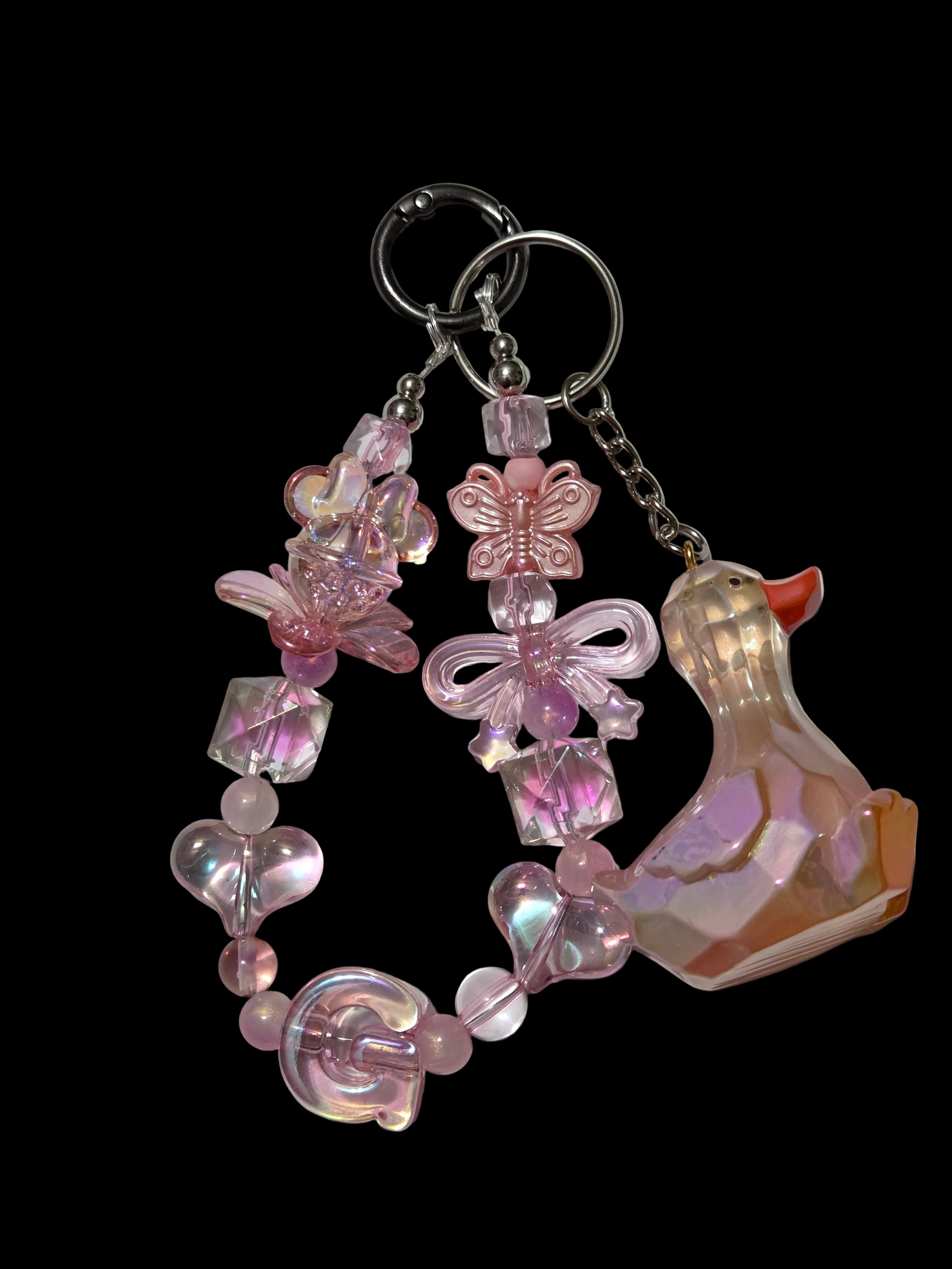 Pink 3d figure Keychains