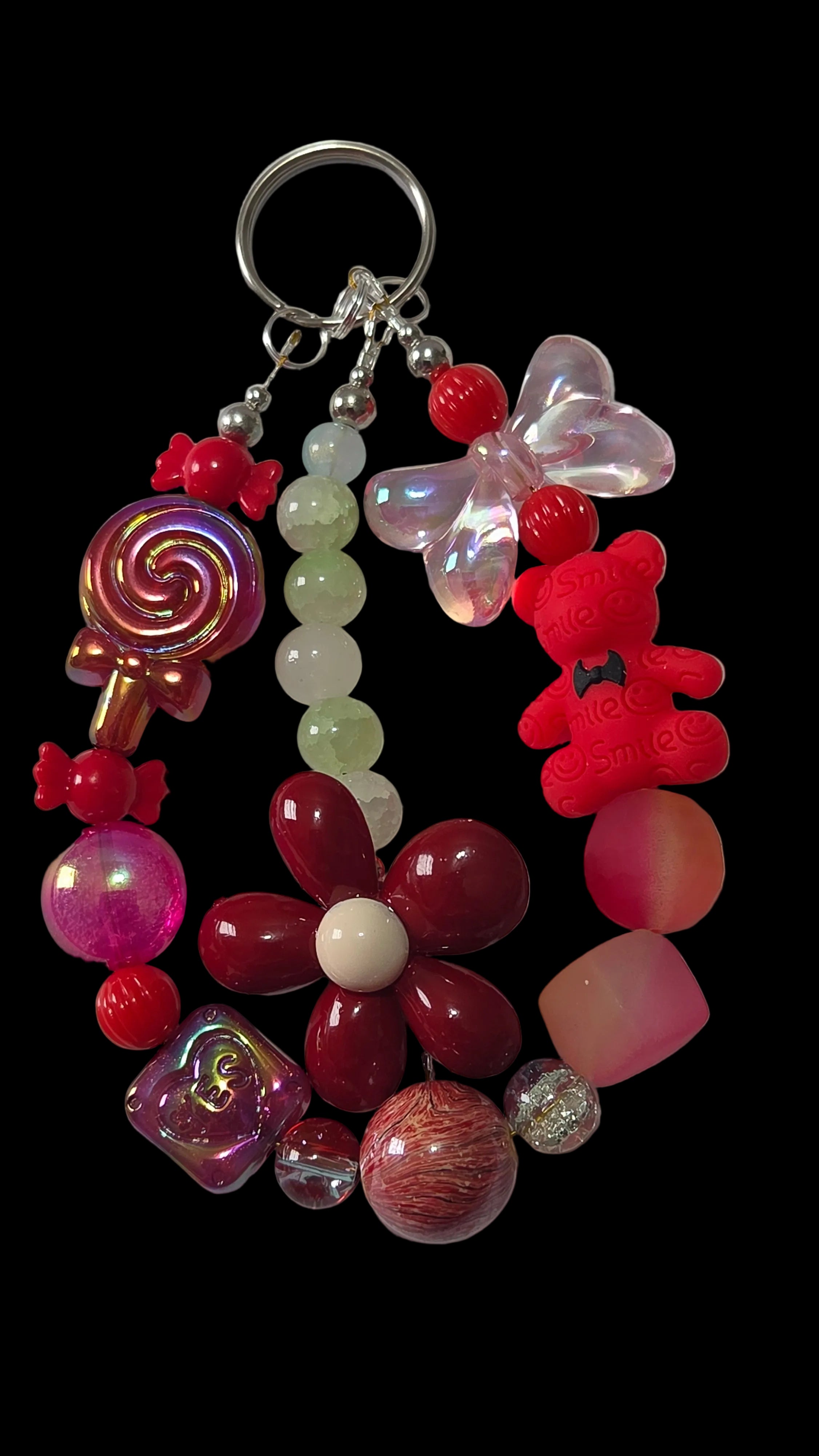 Cartoon Keychains red green purple