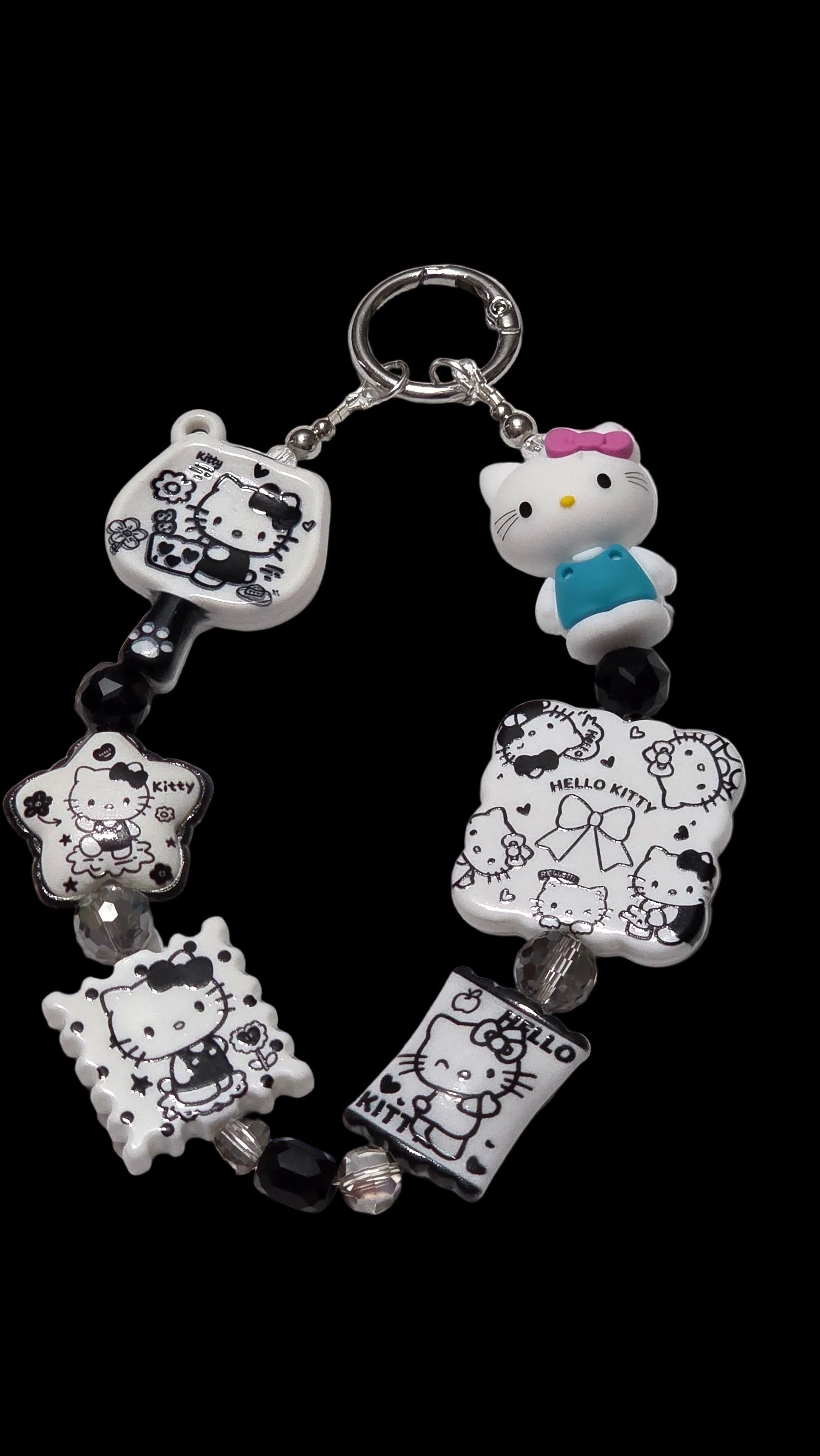 Black and white hello kitty Keychains