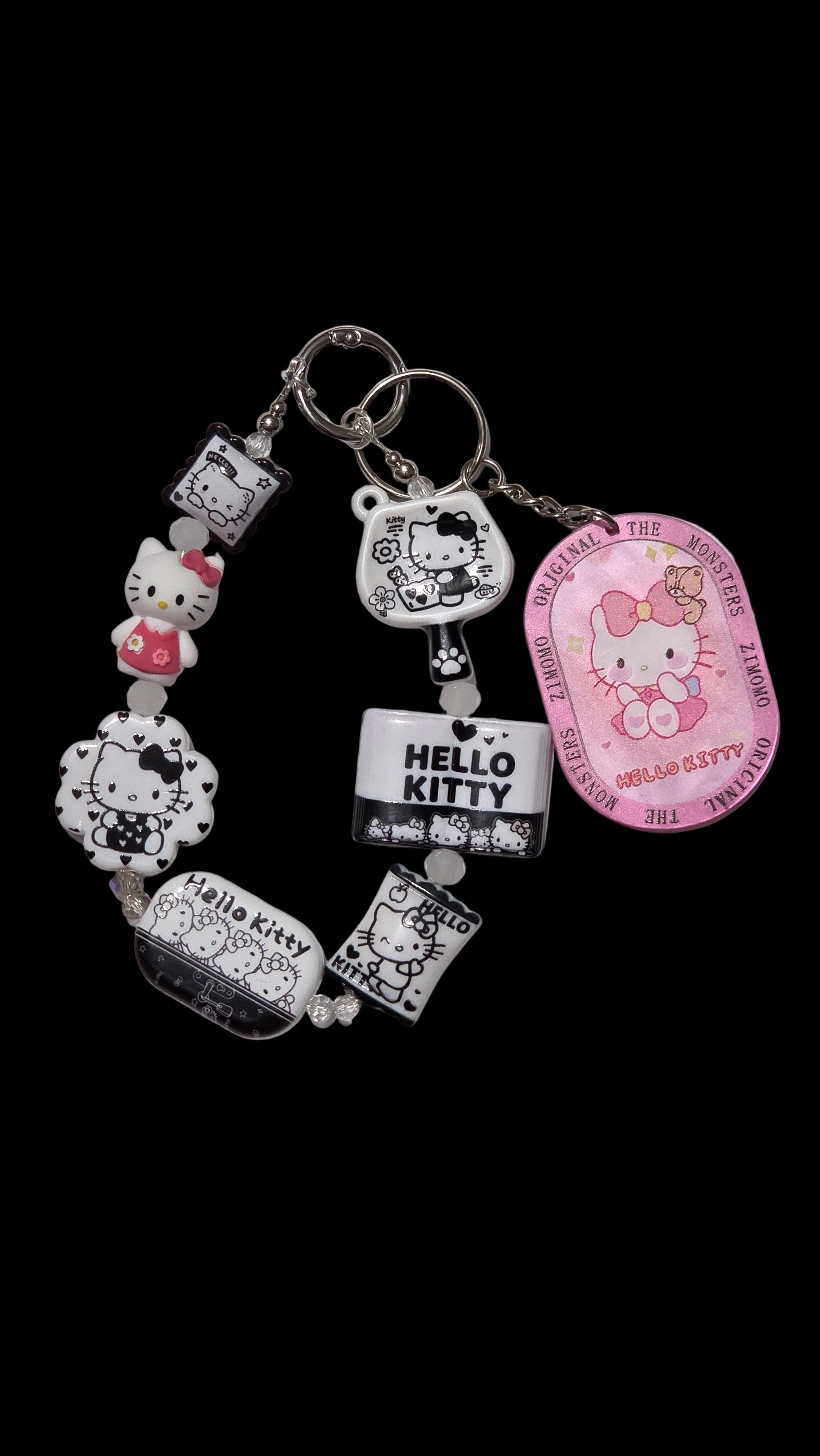 Black and white hello kitty Keychains