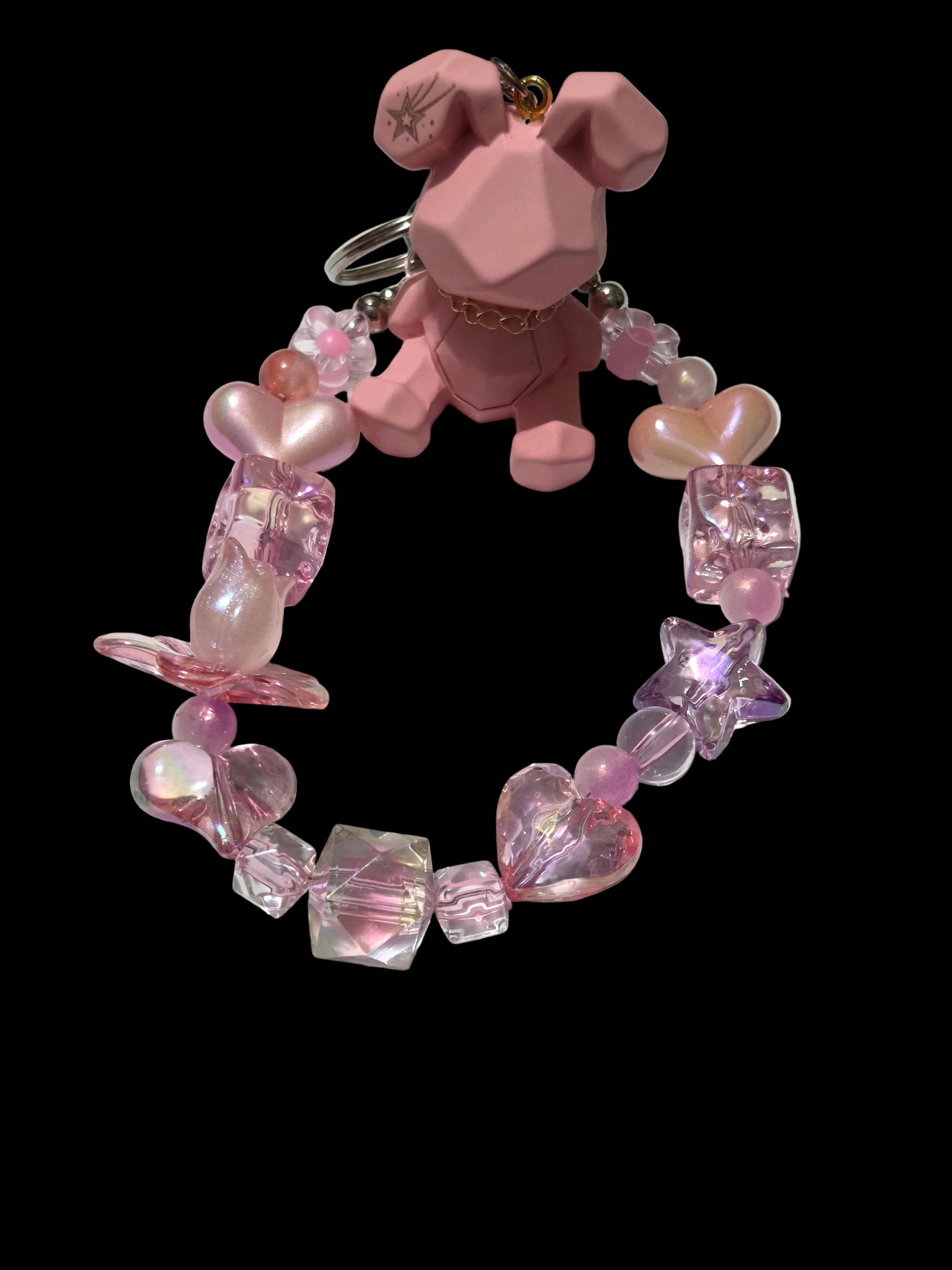 Pink 3d figure Keychains