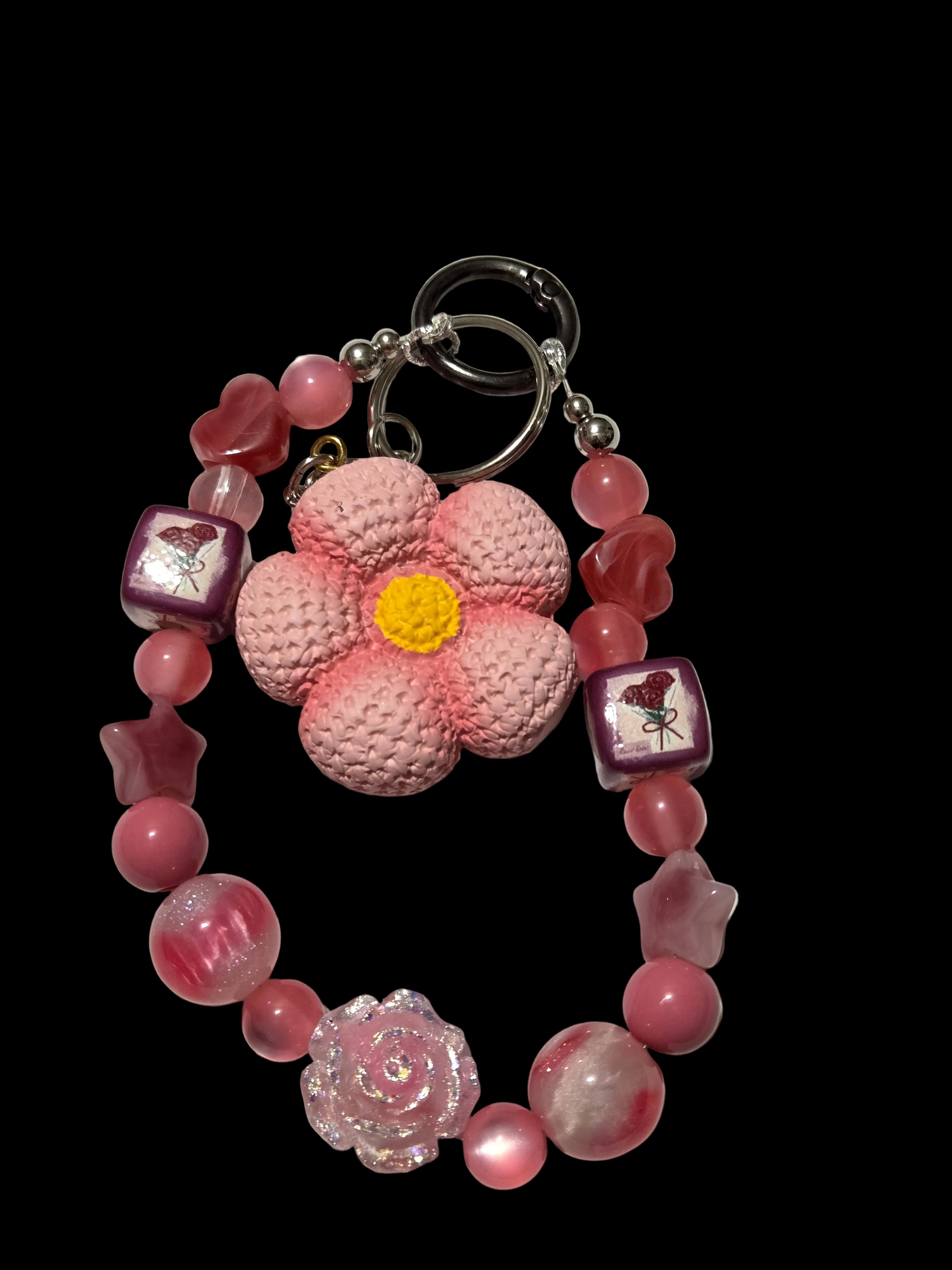 Pink 3d figure Keychains