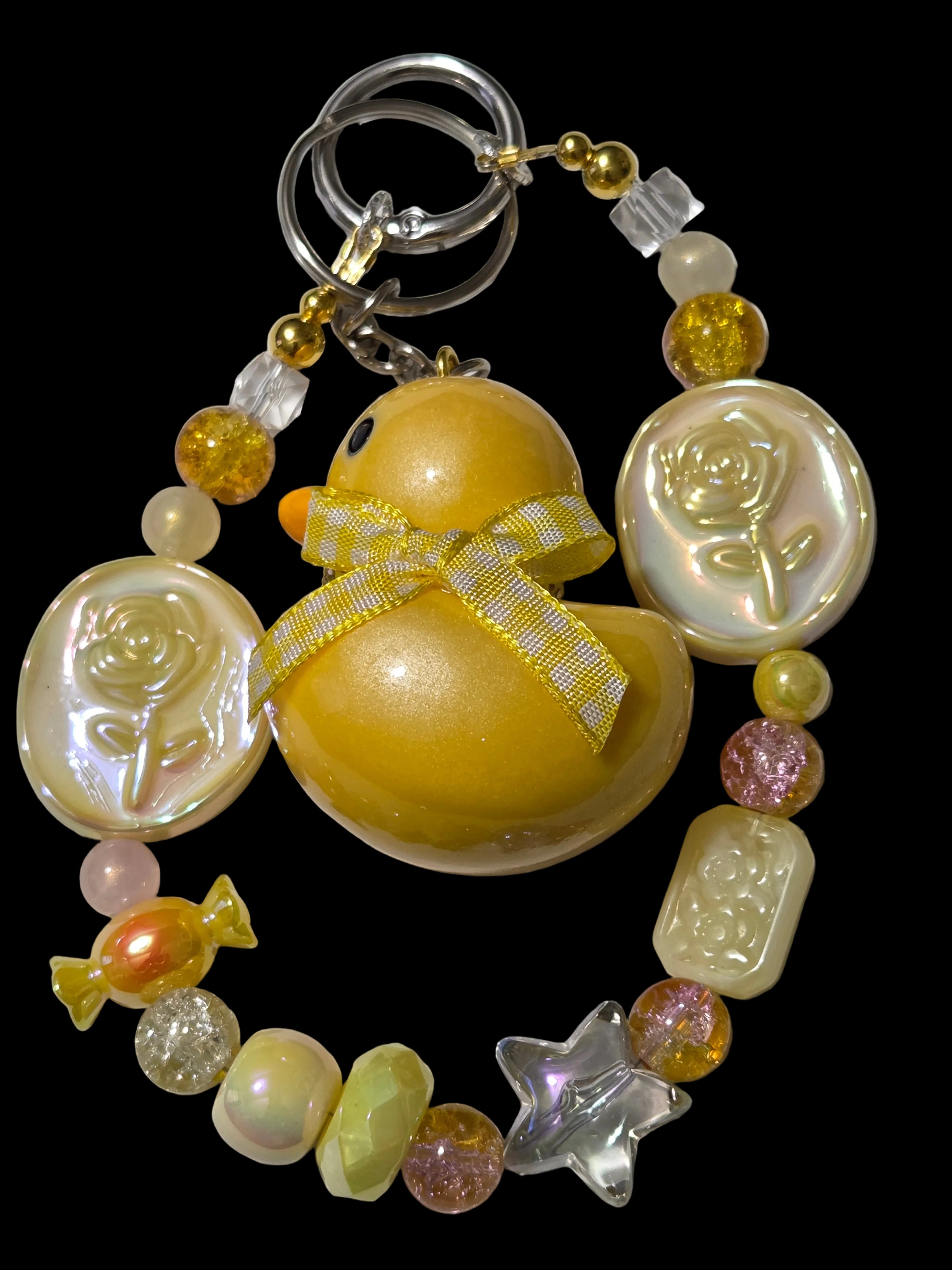 Yellow , gold 3d figure Keychains