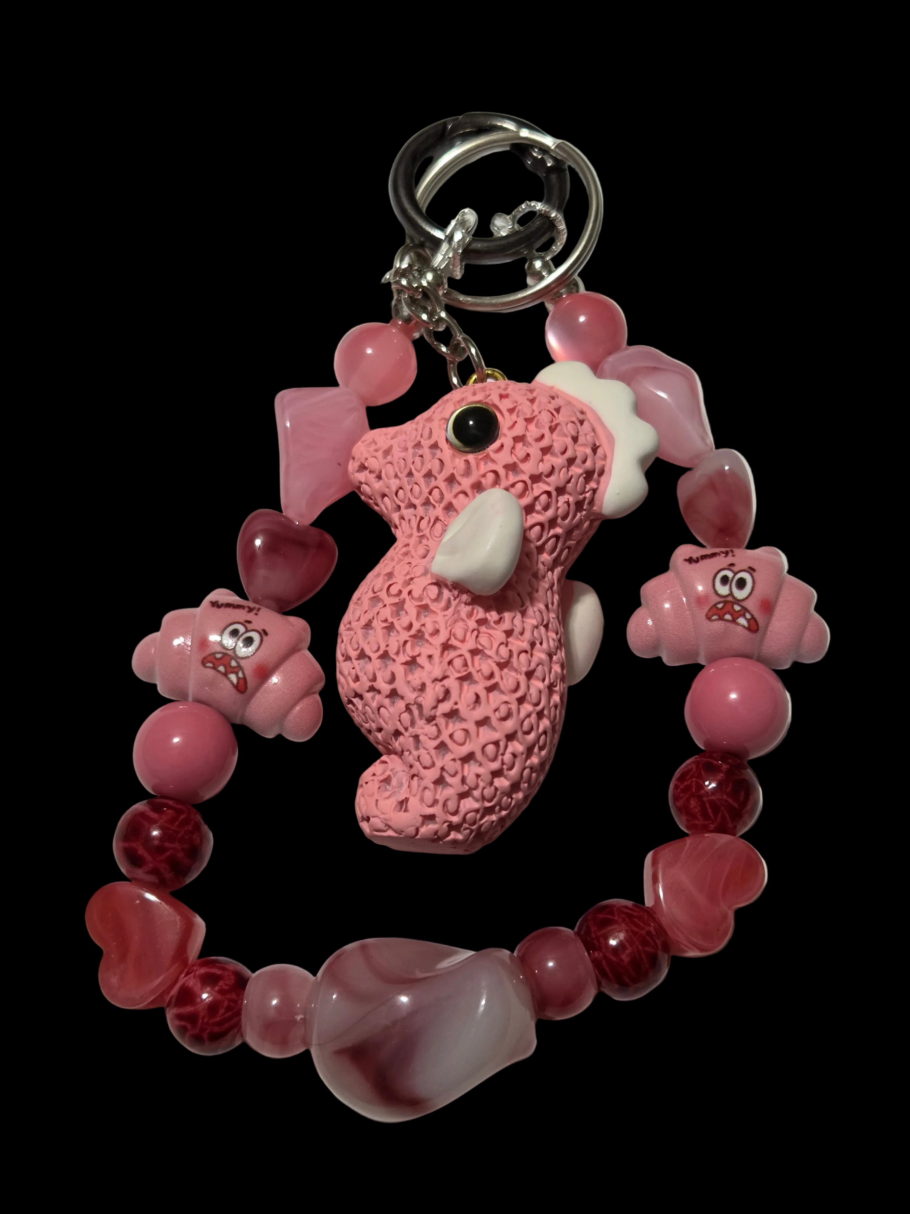 Pink 3d figure Keychains