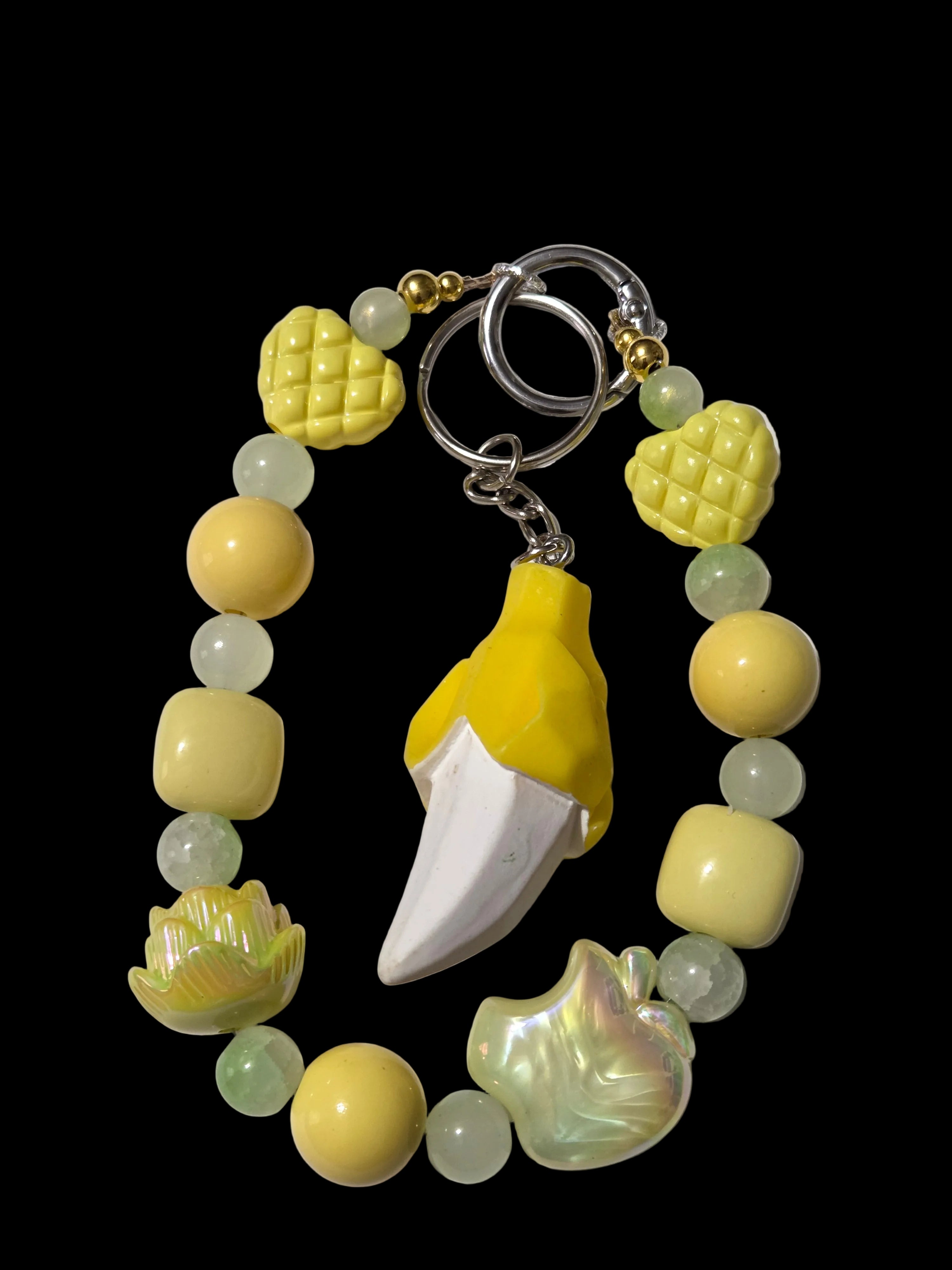 Yellow , gold 3d figure Keychains