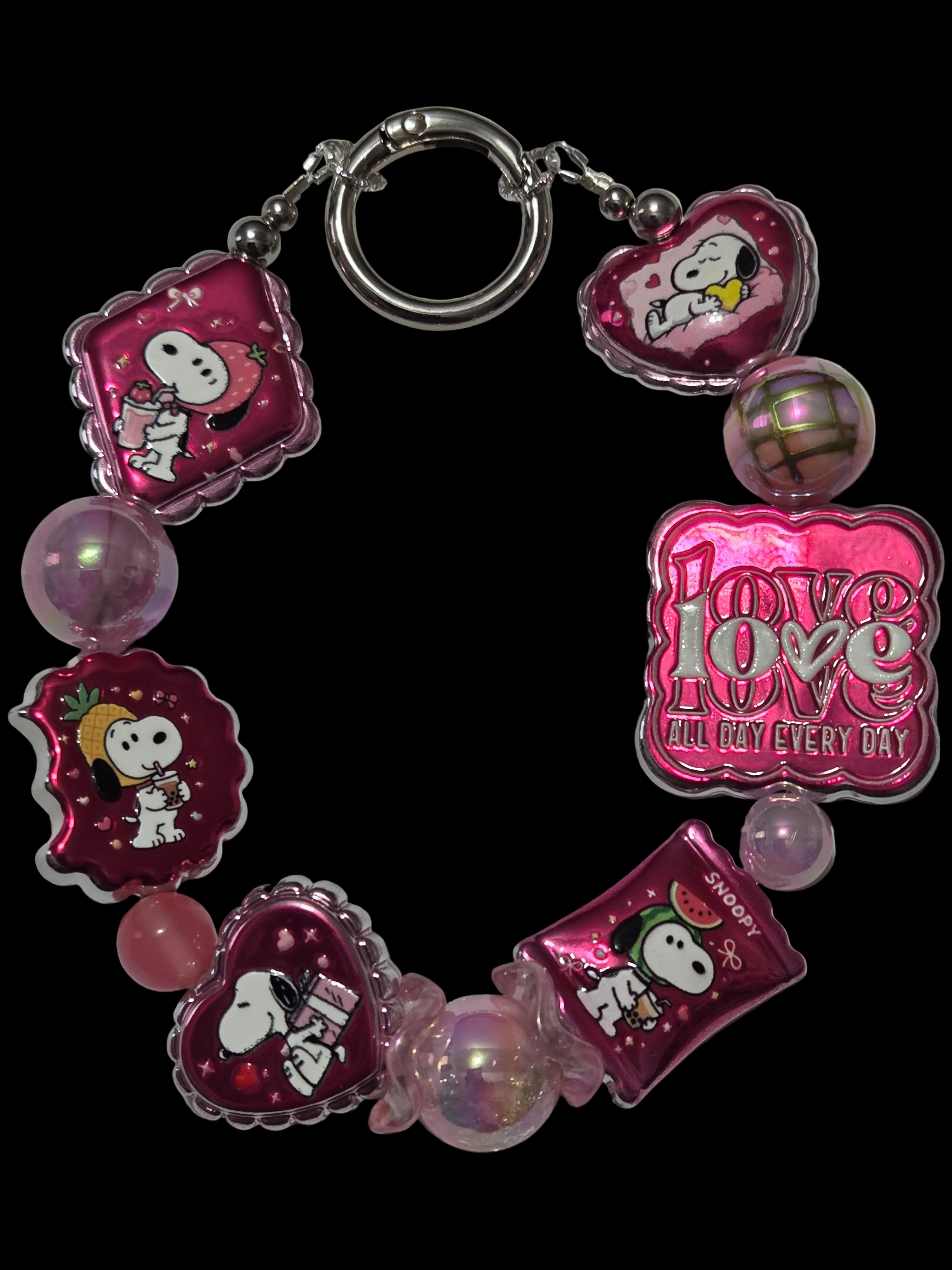 Pink snoopy Keychains