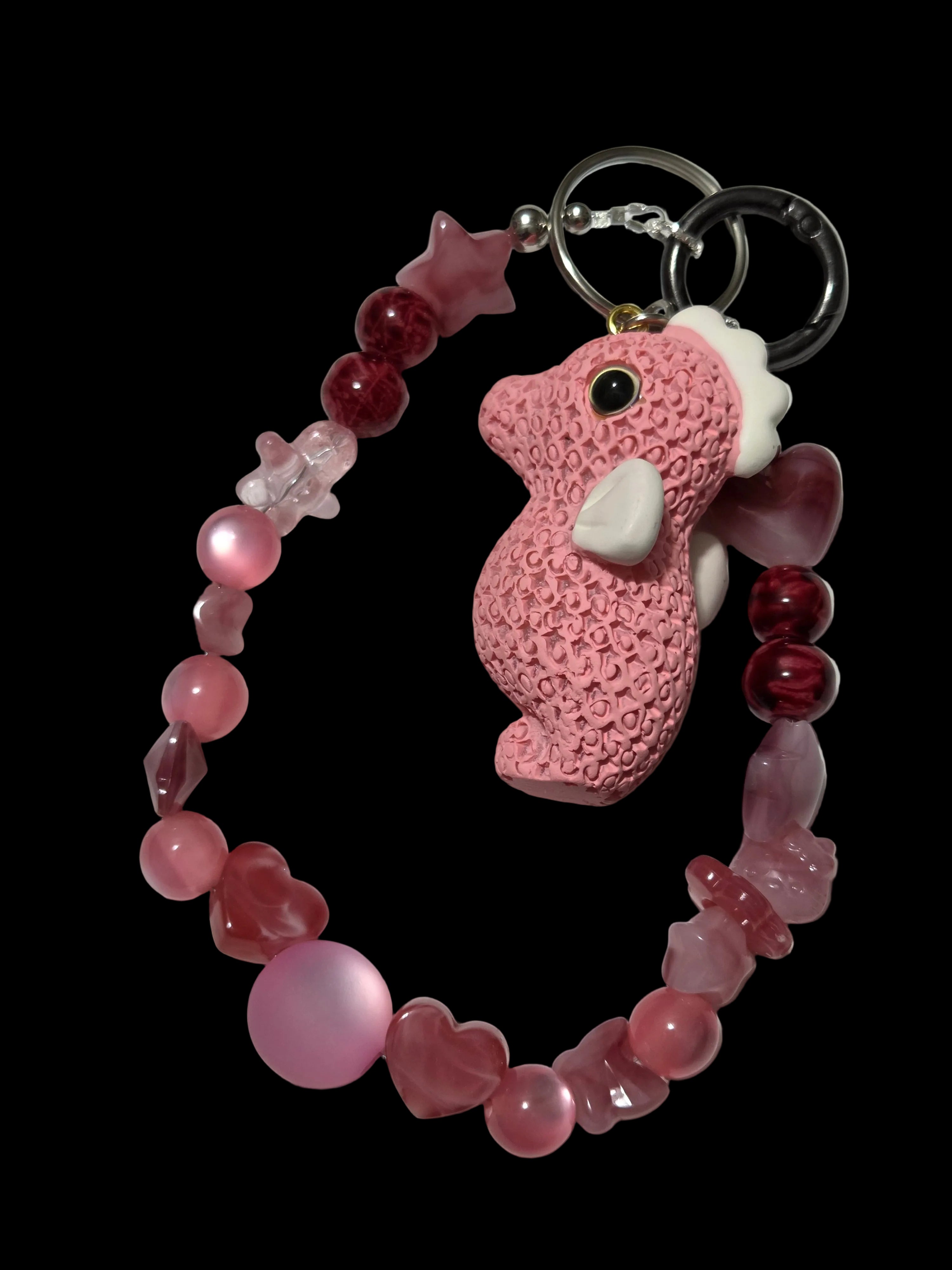 Pink 3d figure Keychains