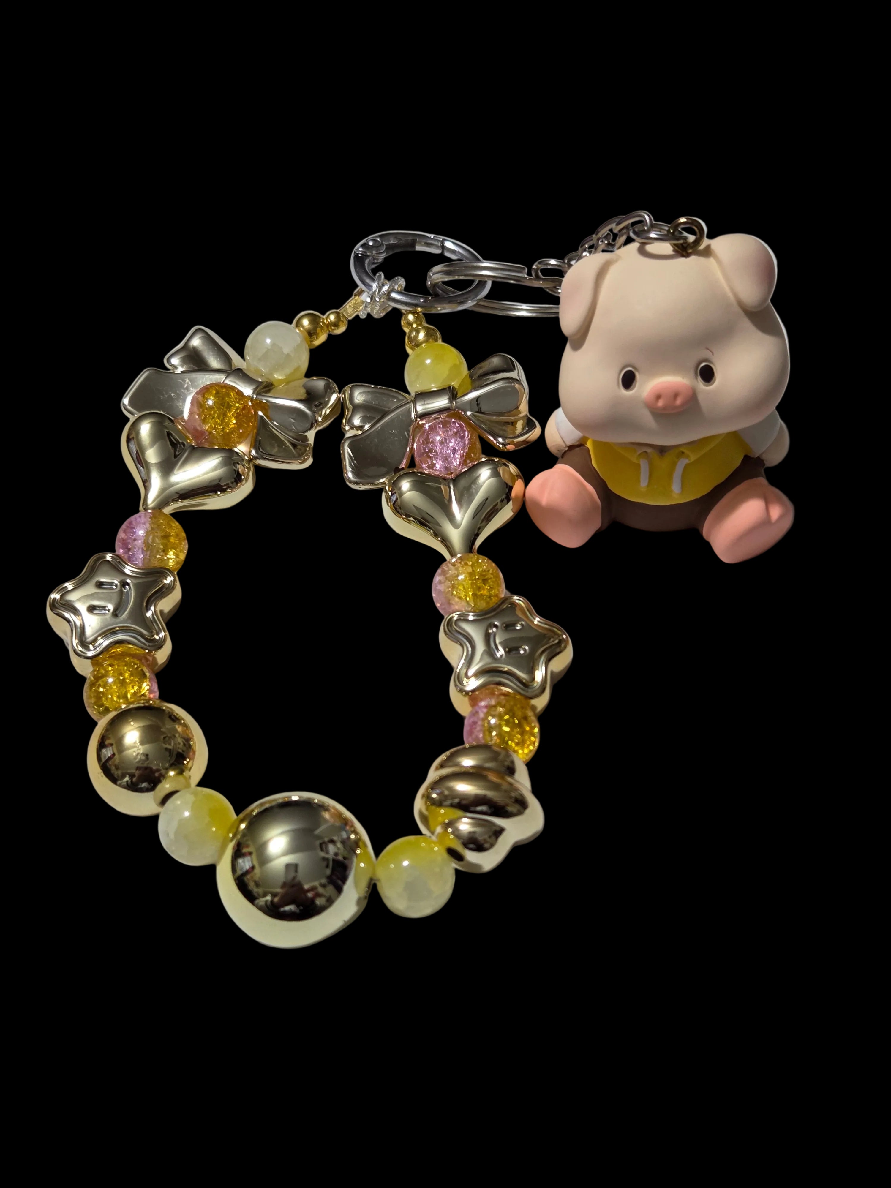 Yellow , gold 3d figure Keychains