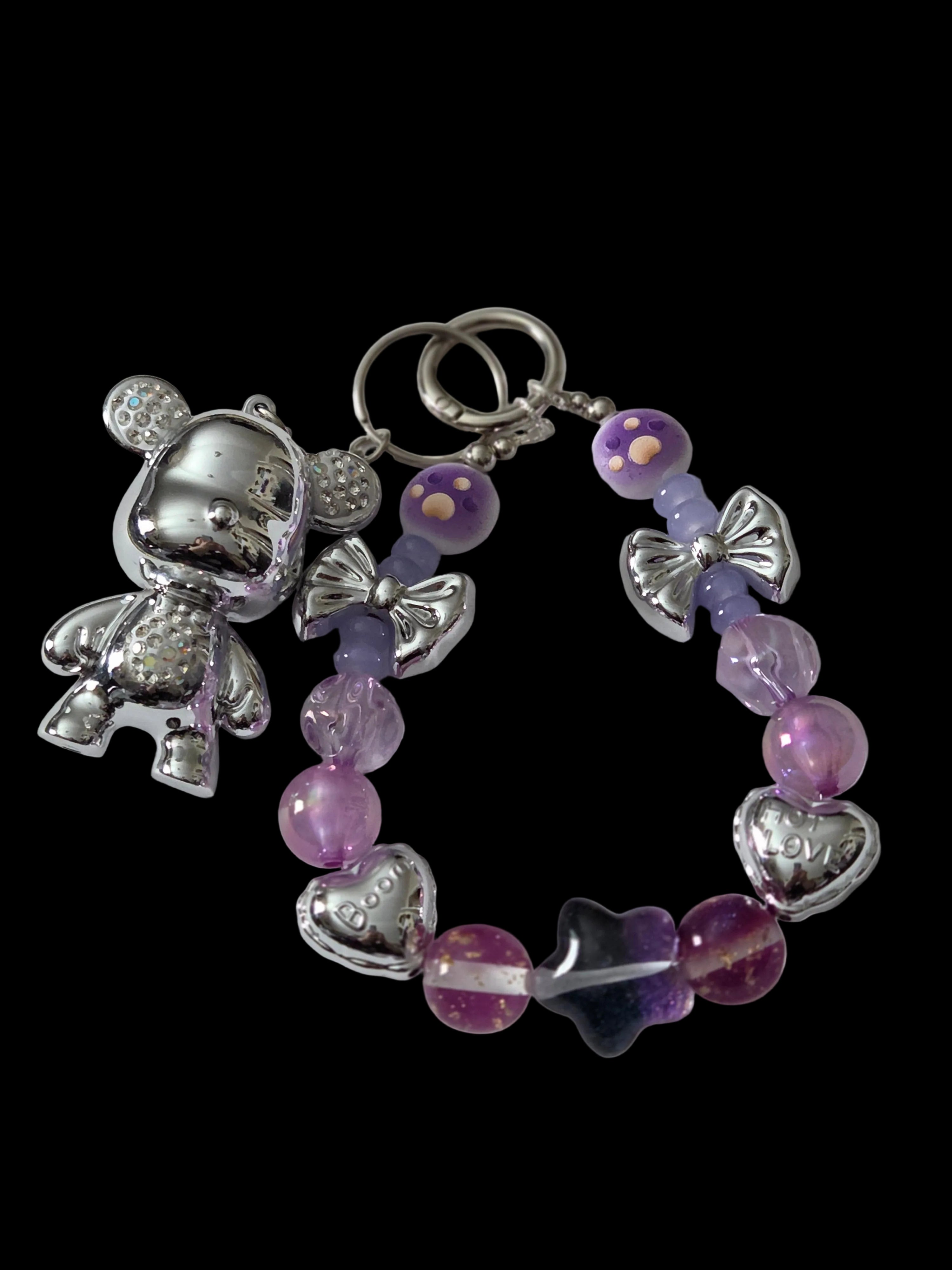 Purple silver . Daisy duck Keychains
