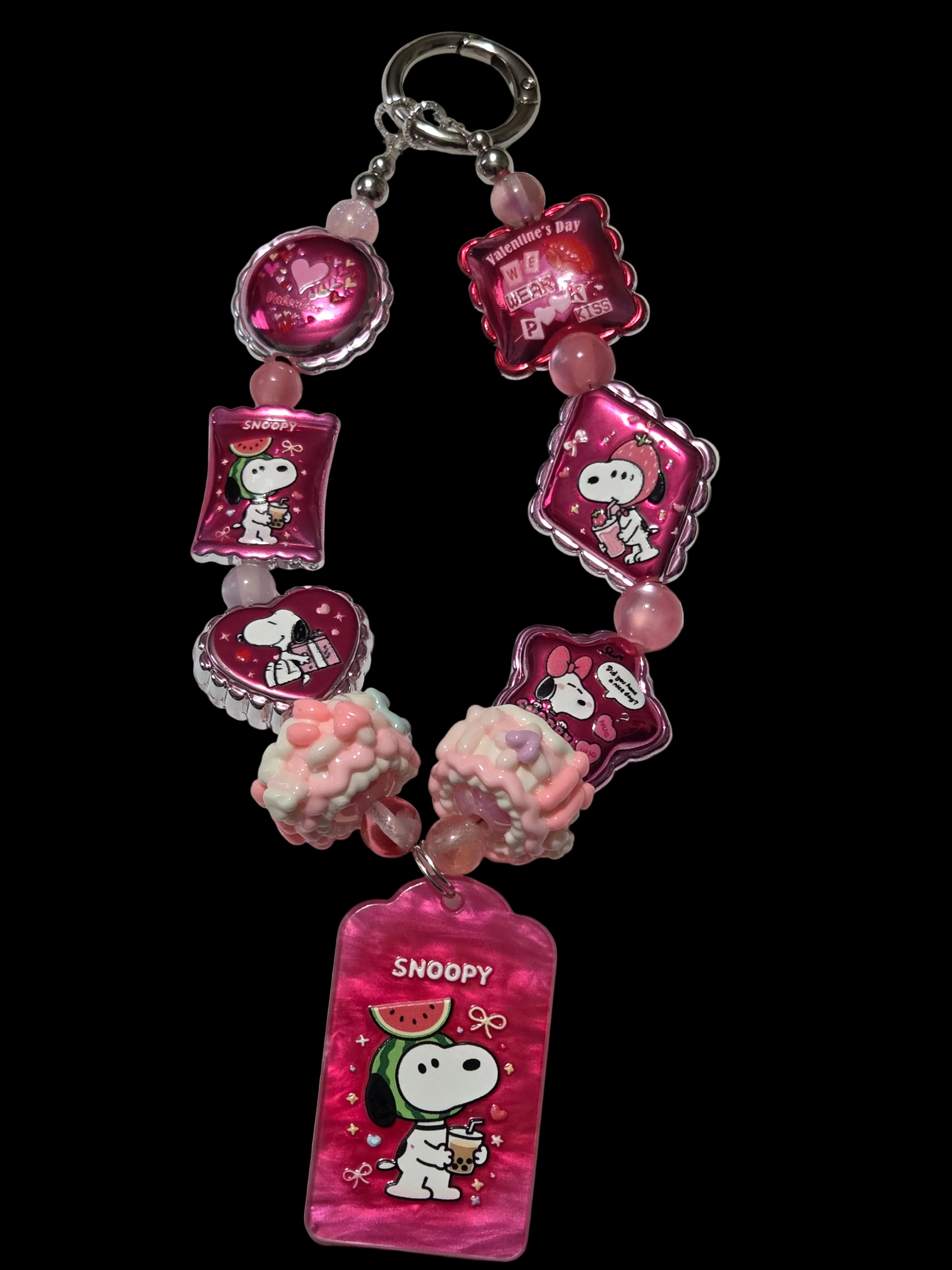Pink snoopy Keychains