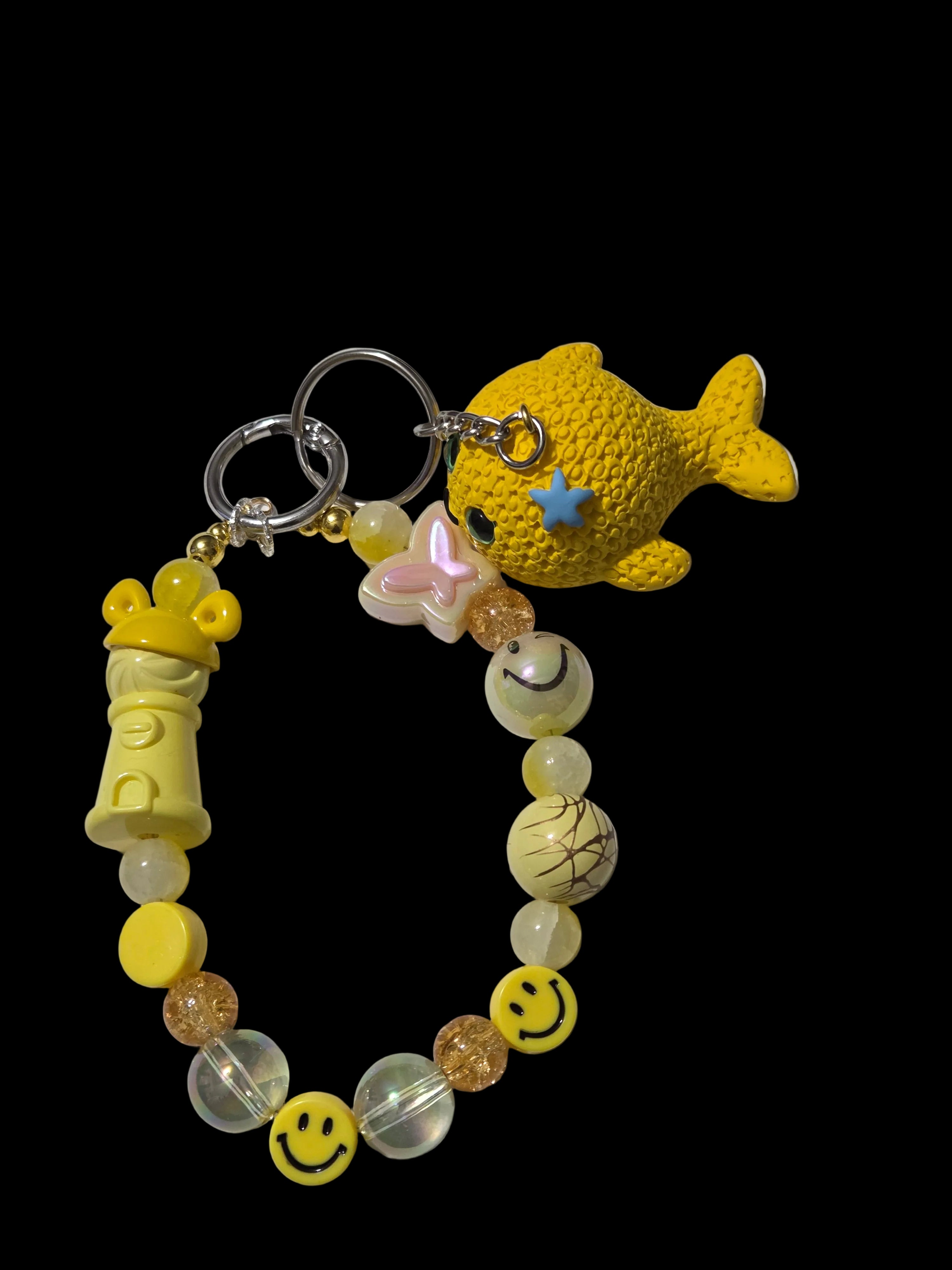 Yellow , gold 3d figure Keychains