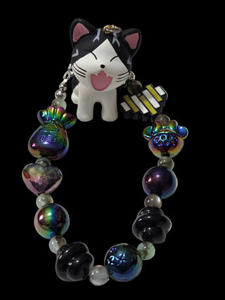 Black white and silver 3d figures Keychains