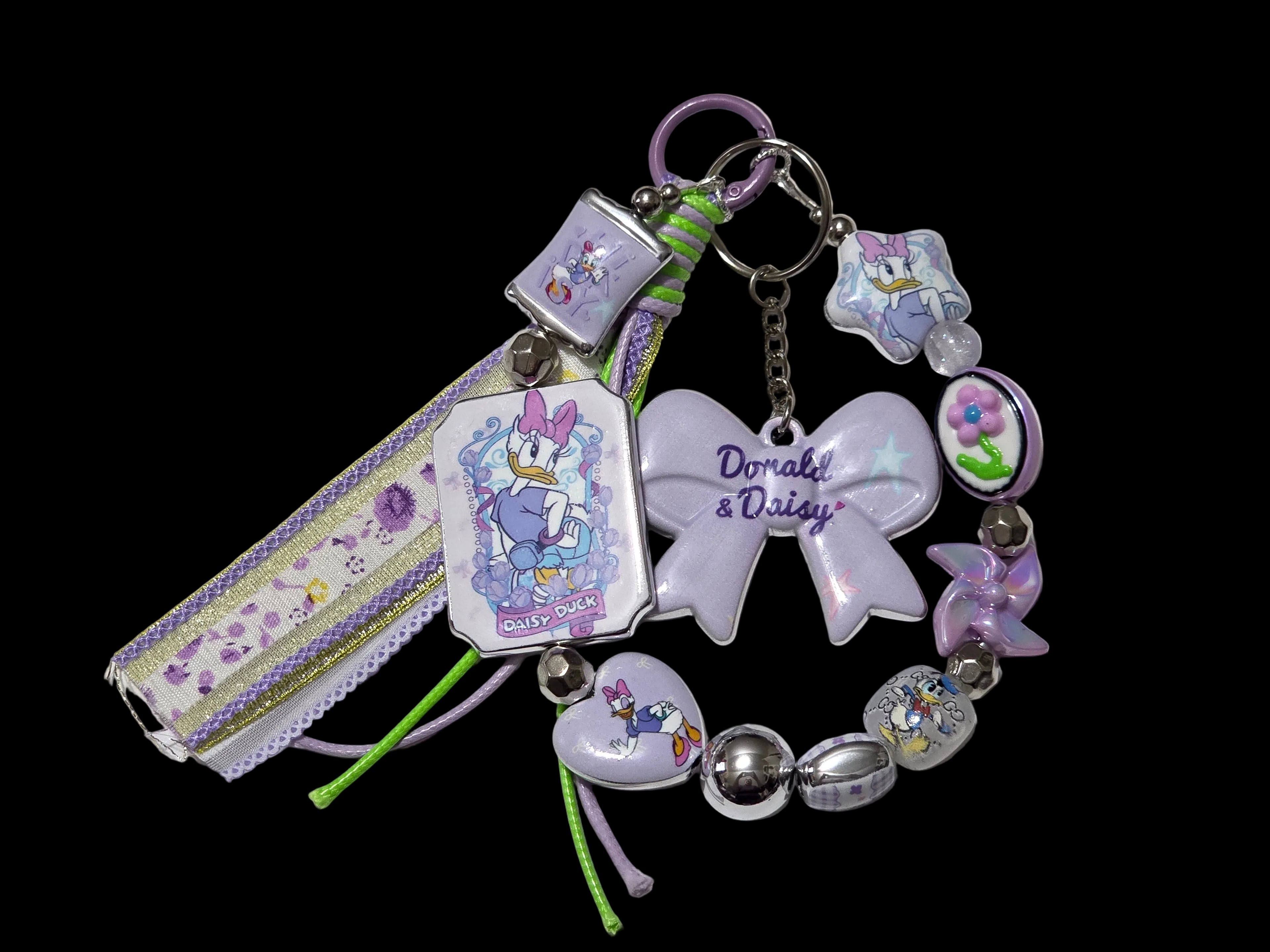 Purple silver . Daisy duck Keychains