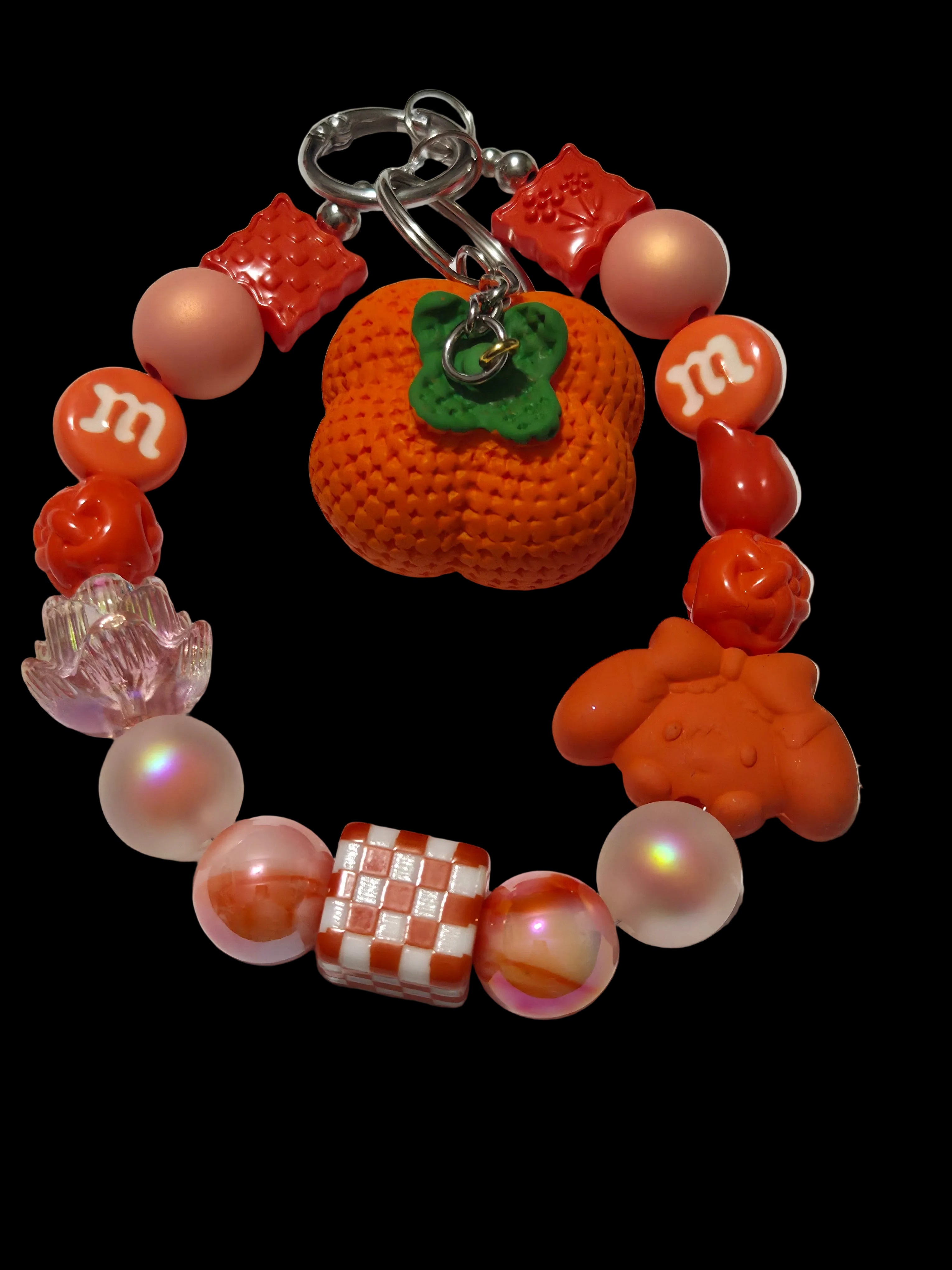 Orange and brown 3d figure Keychains