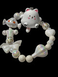 Black white and silver 3d figures Keychains