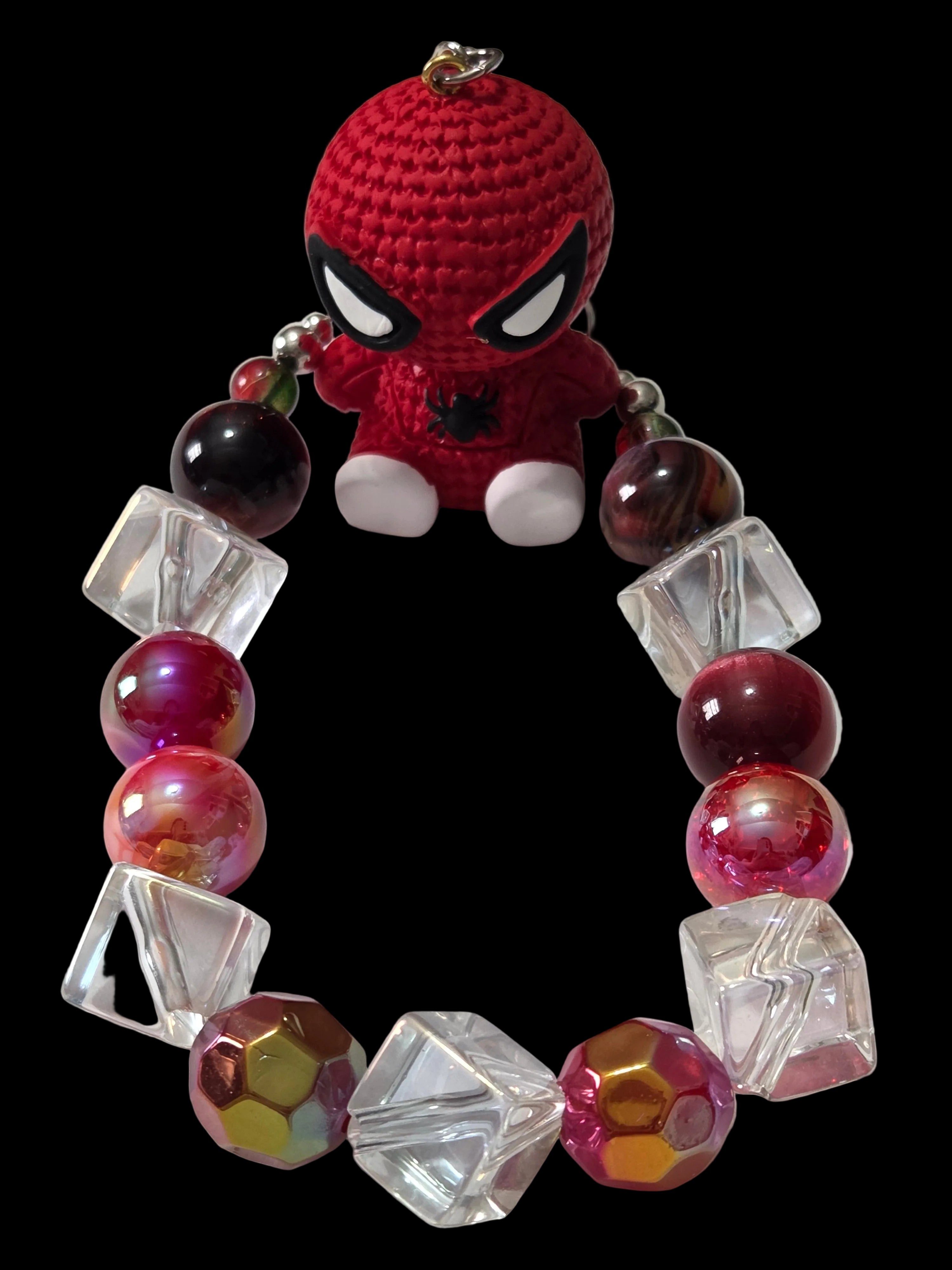 Red and green 3 d figure Keychains