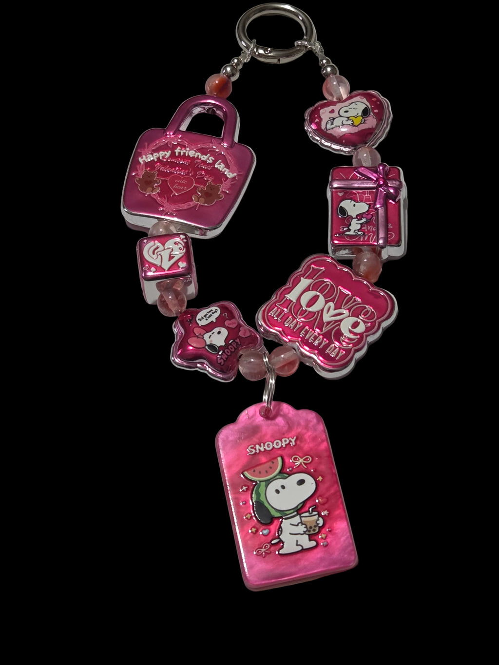 Pink snoopy Keychains