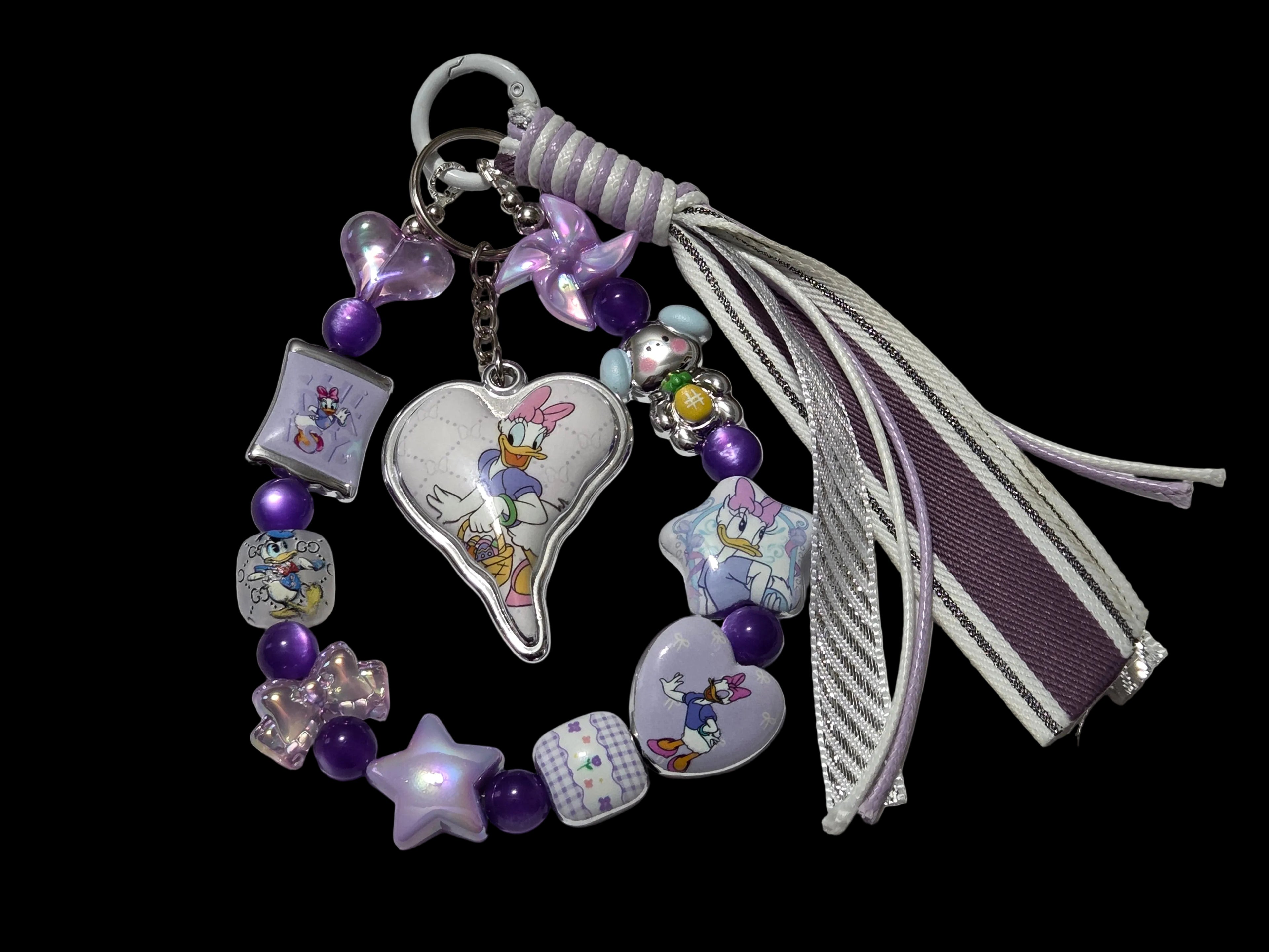 Purple silver . Daisy duck Keychains