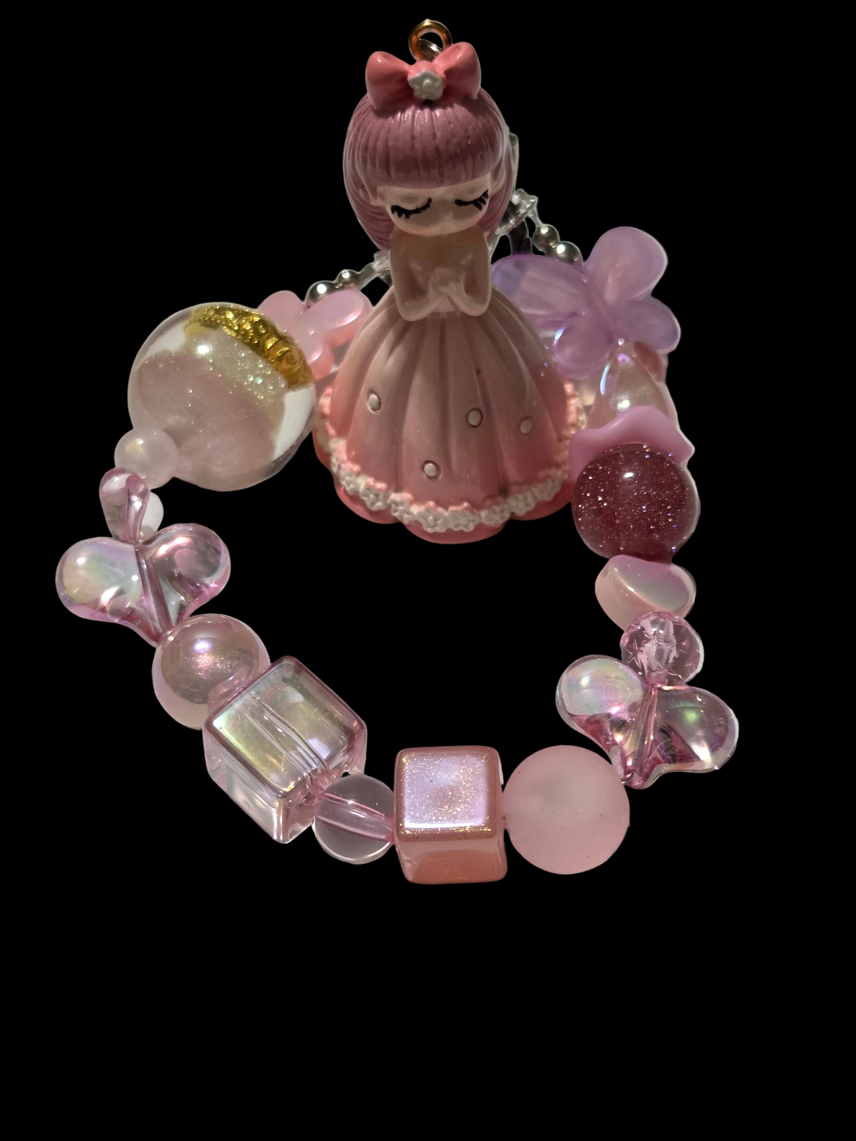 Pink 3d figure Keychains