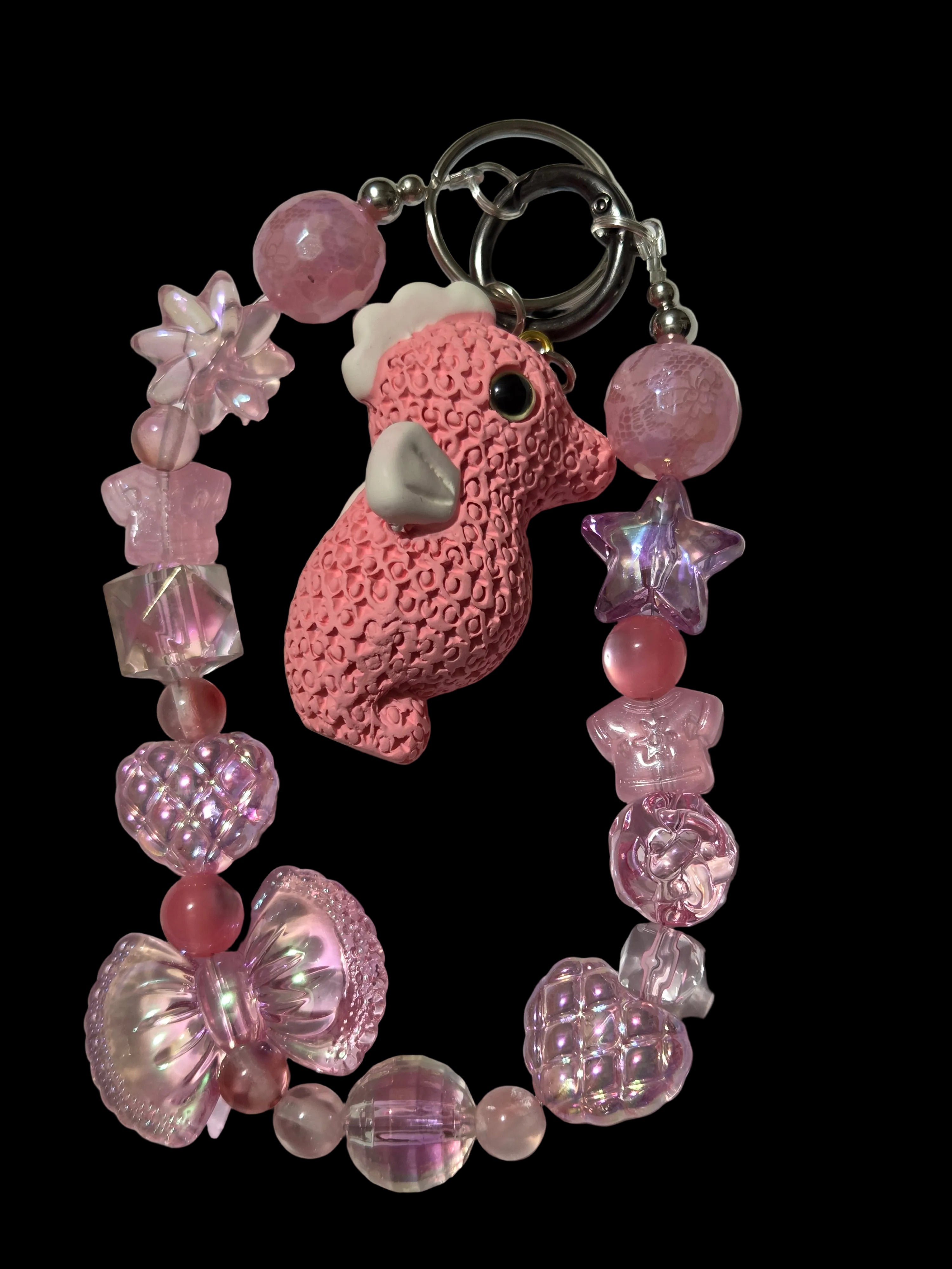 Pink 3d figure Keychains