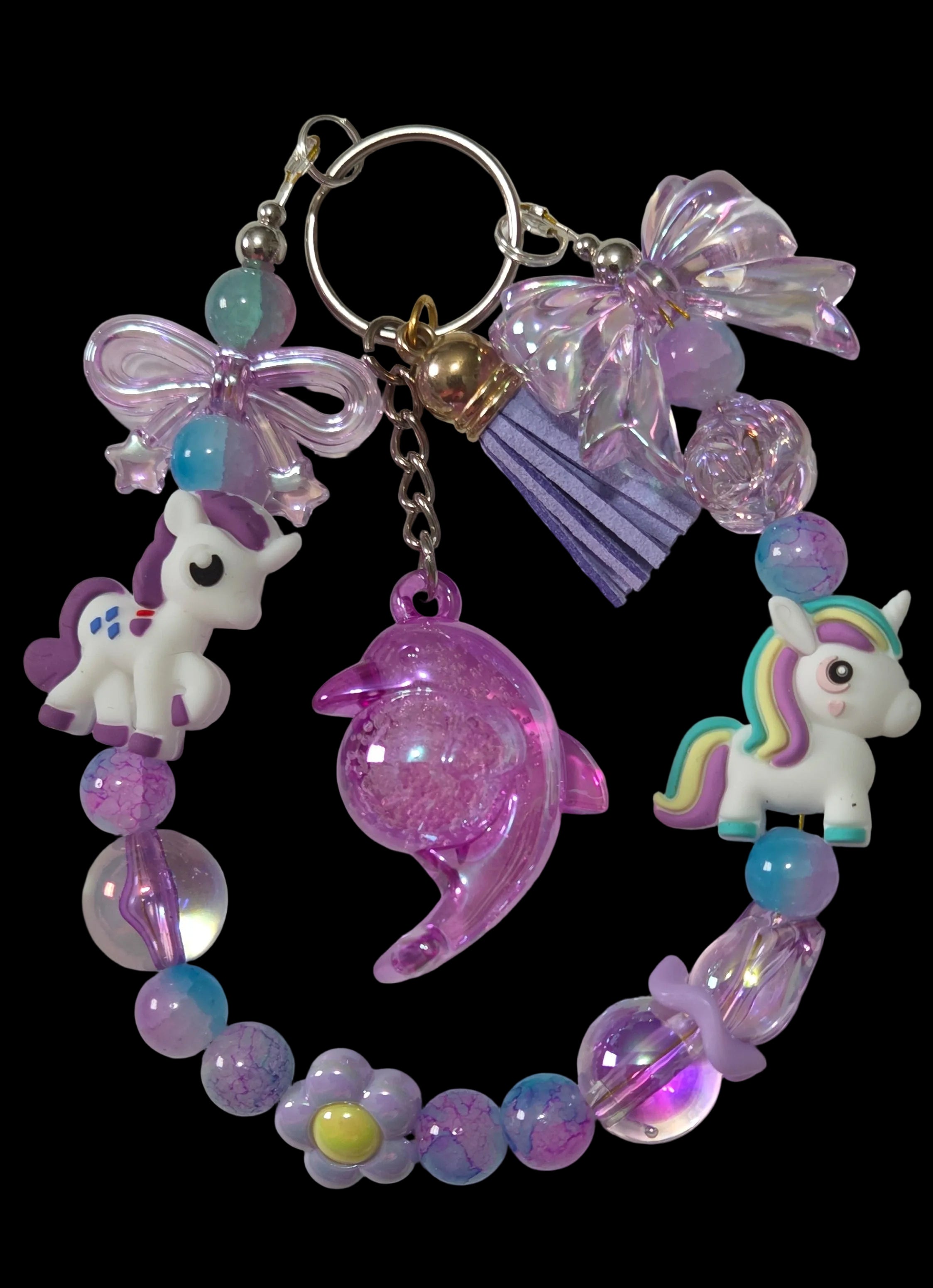 Cartoon Keychains red green purple