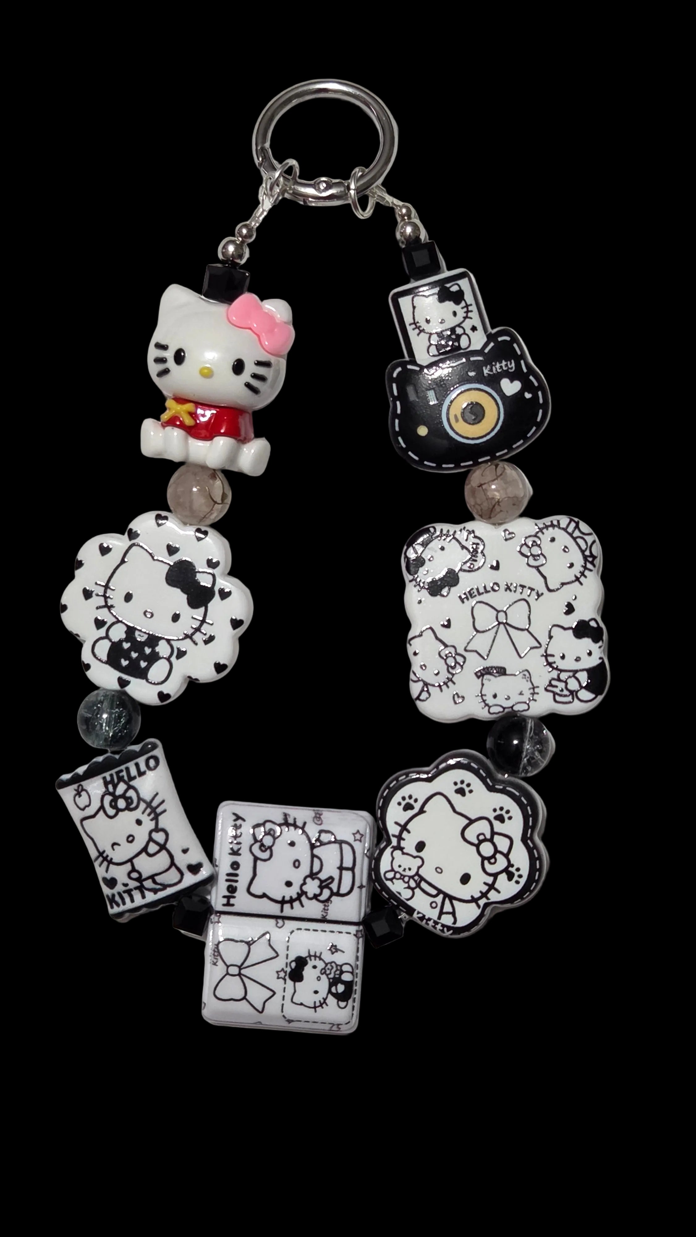Black and white hello kitty Keychains