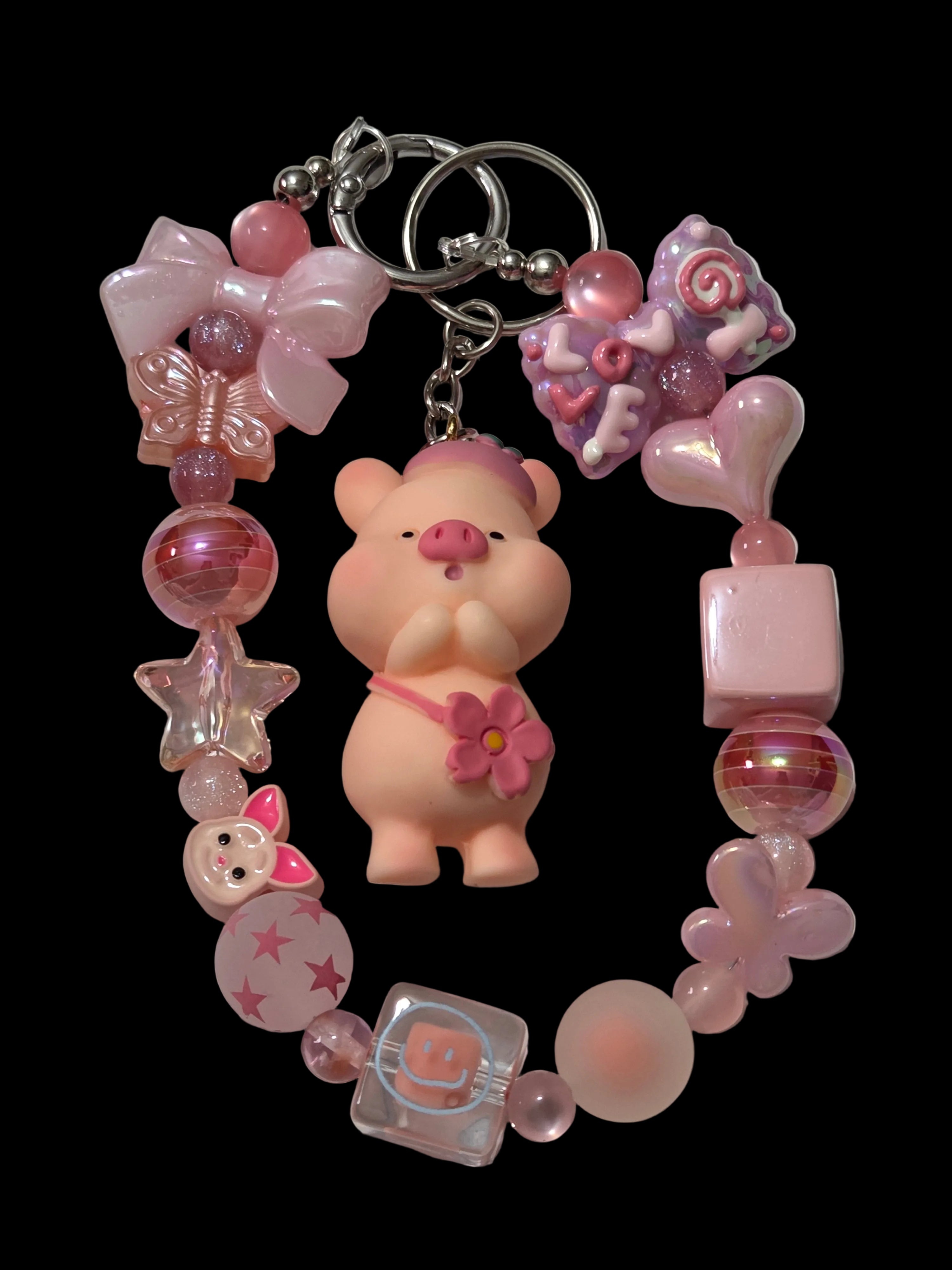 Pink 3d figure Keychains