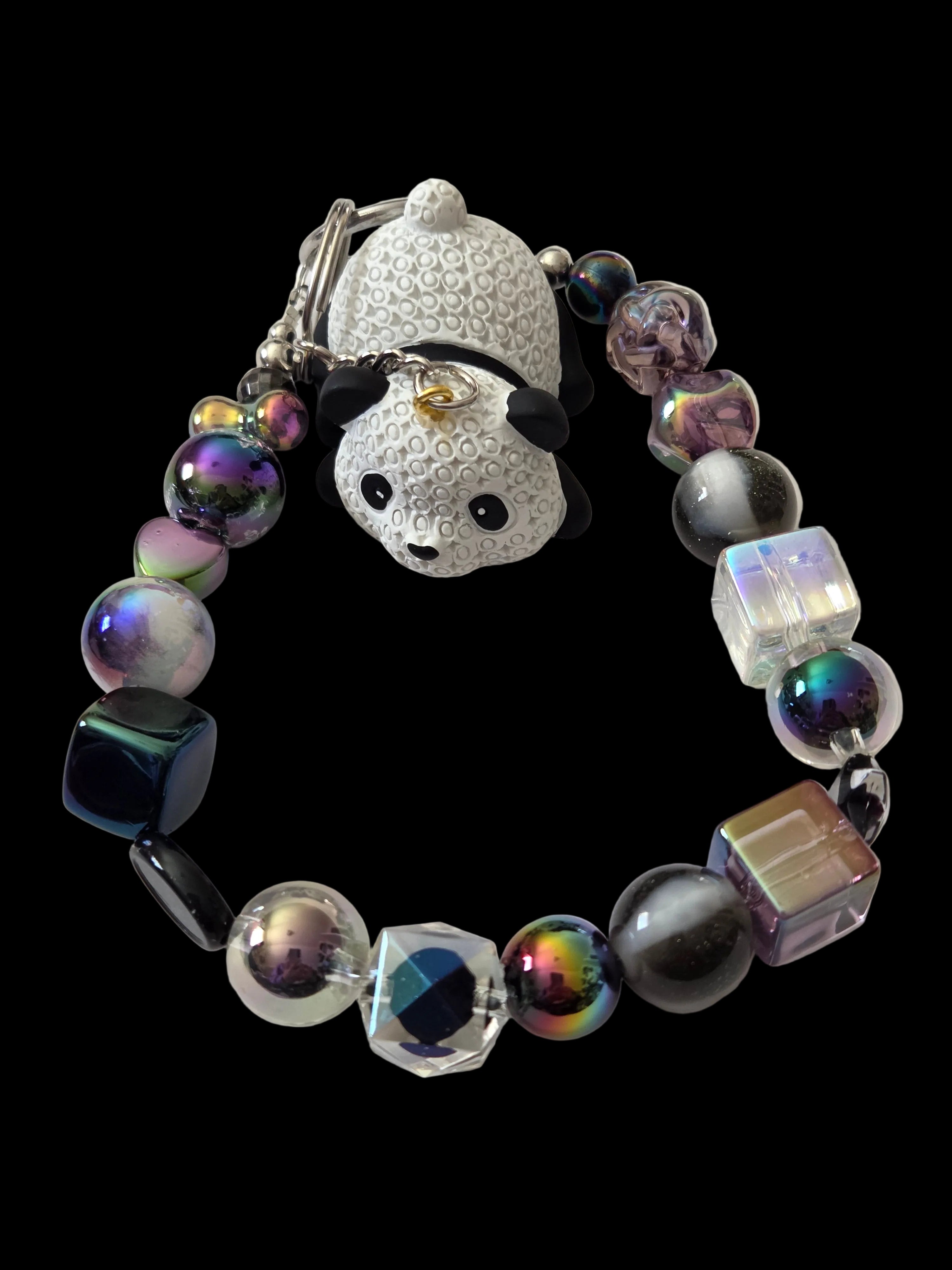 Black white and silver 3d figures Keychains