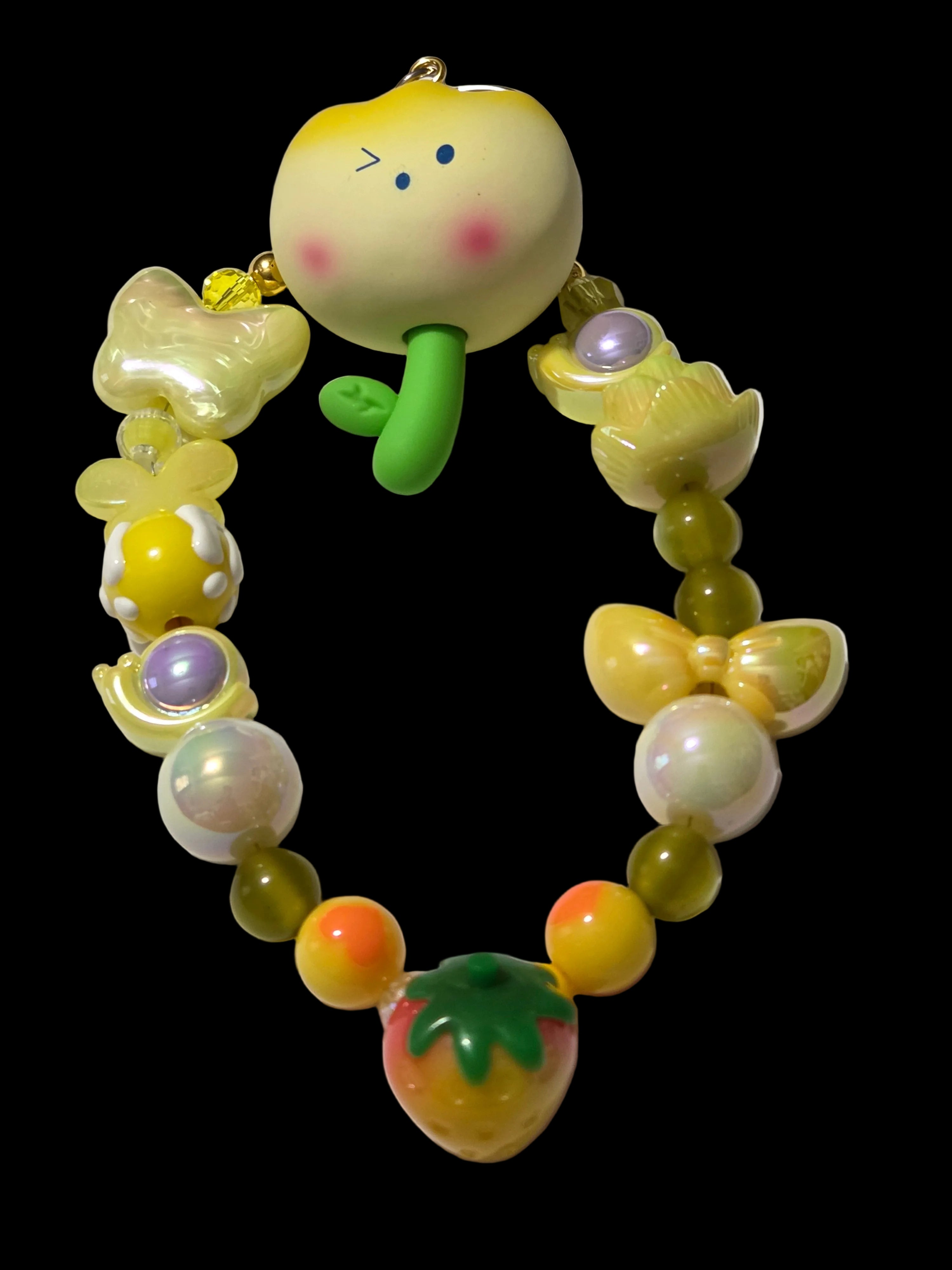 Yellow , gold 3d figure Keychains