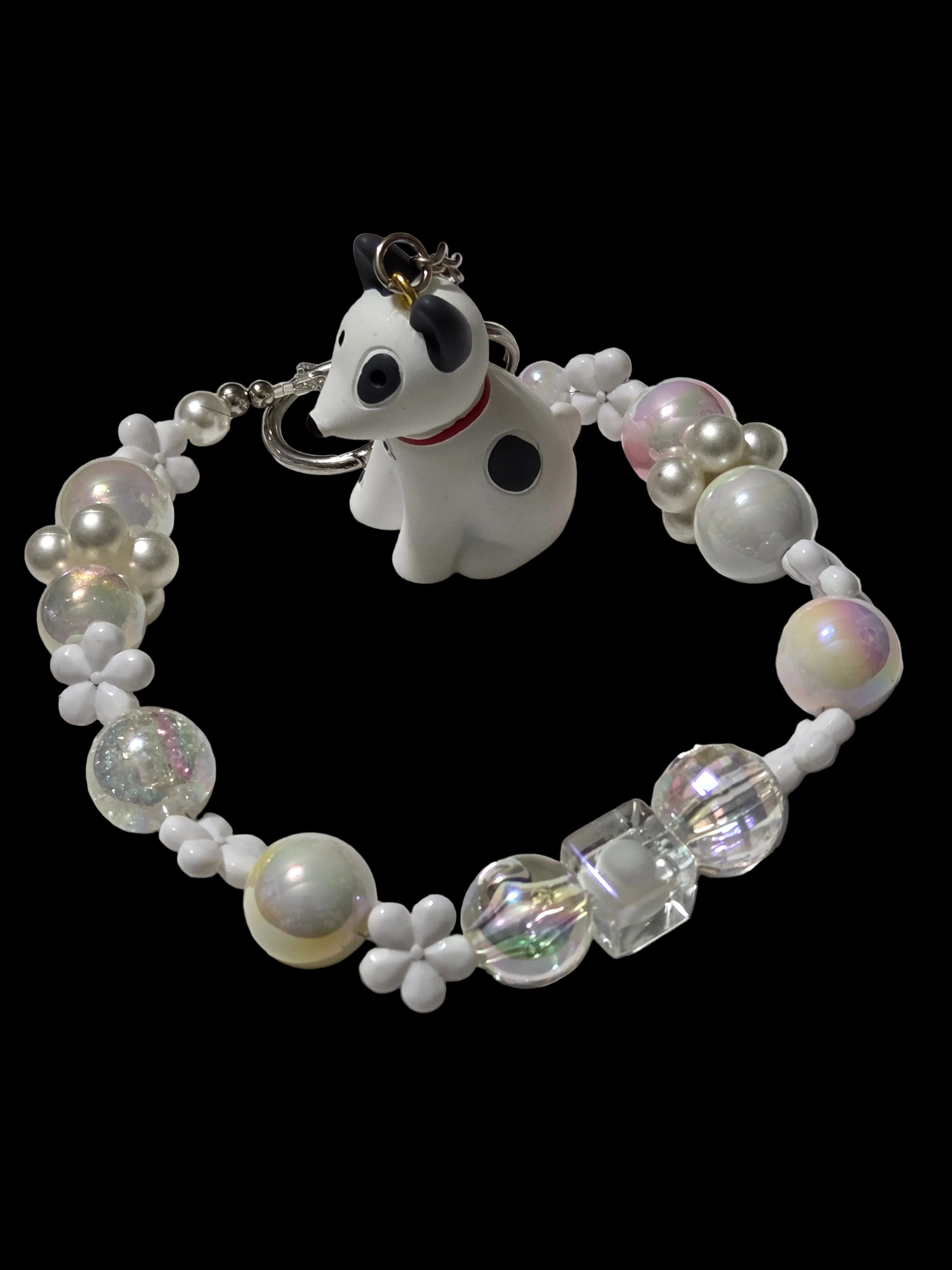 Black white and silver 3d figures Keychains