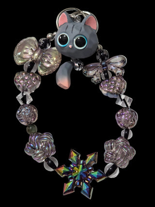 Black white and silver 3d figures Keychains