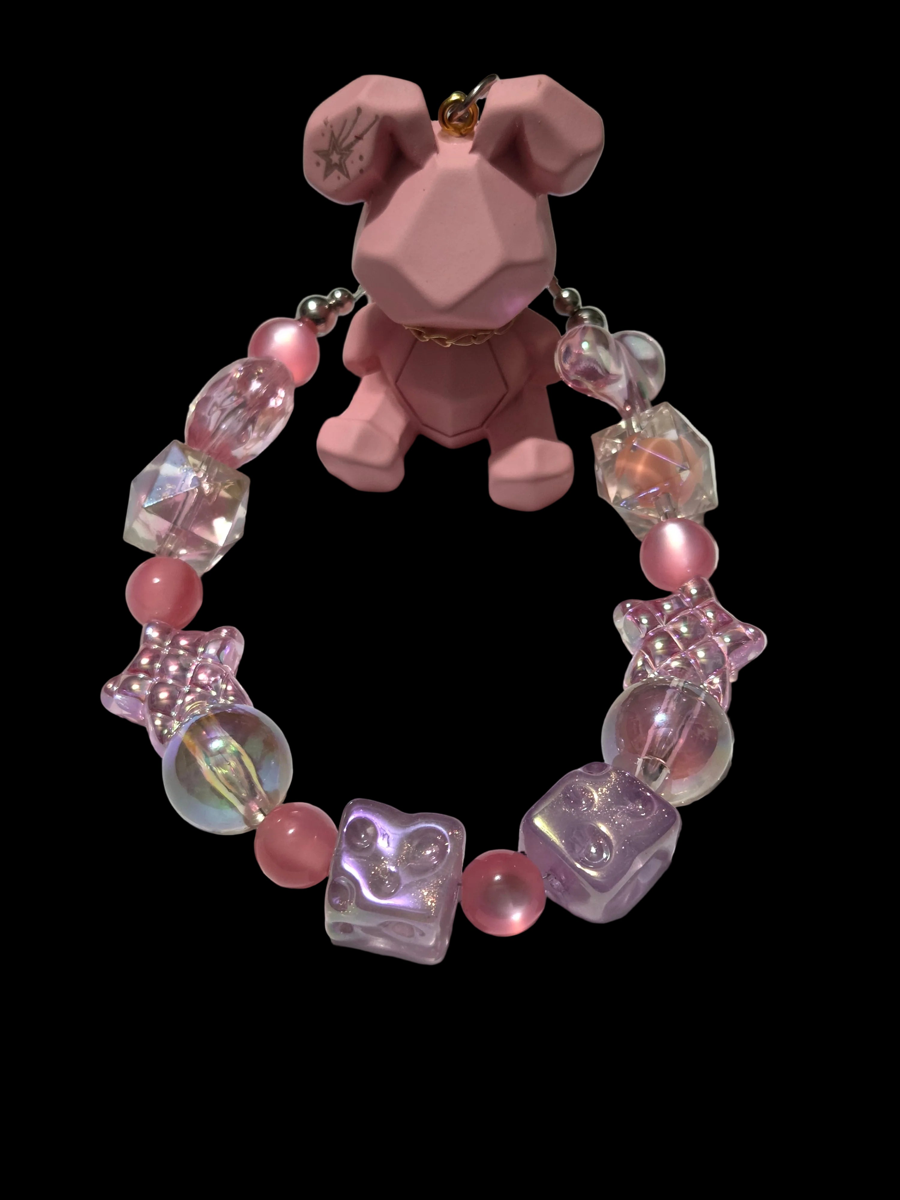 Pink 3d figure Keychains