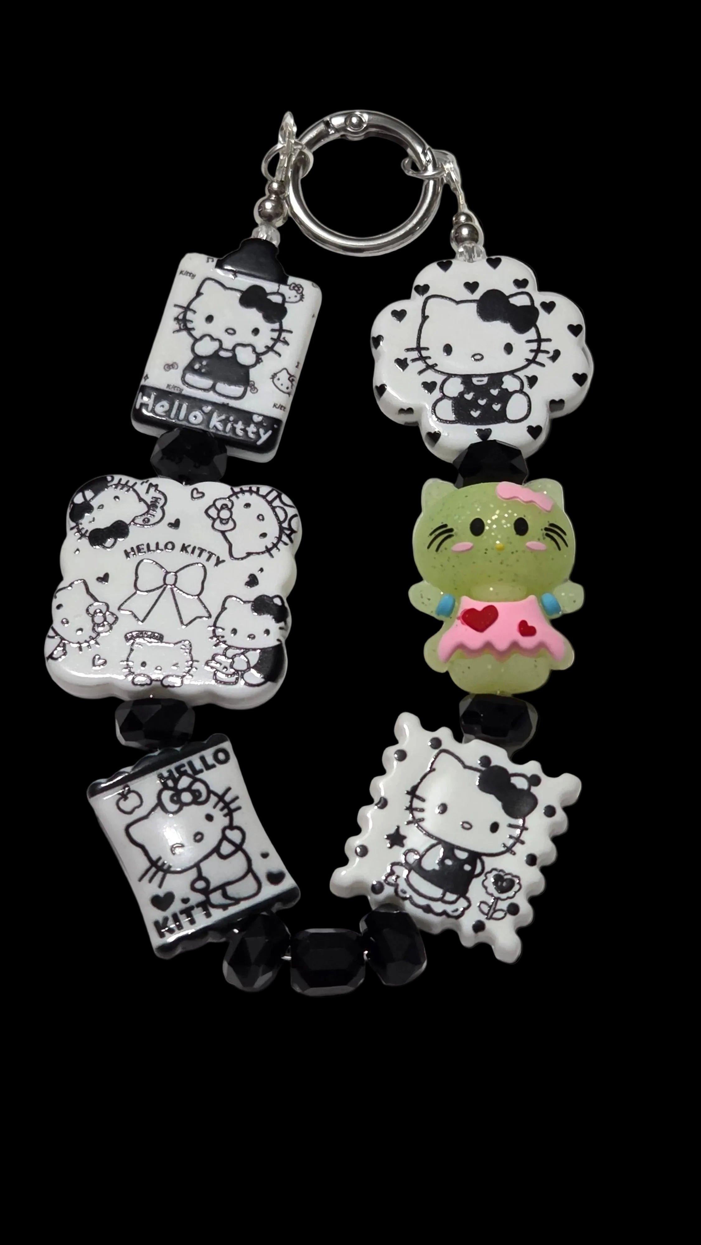 Black and white hello kitty Keychains