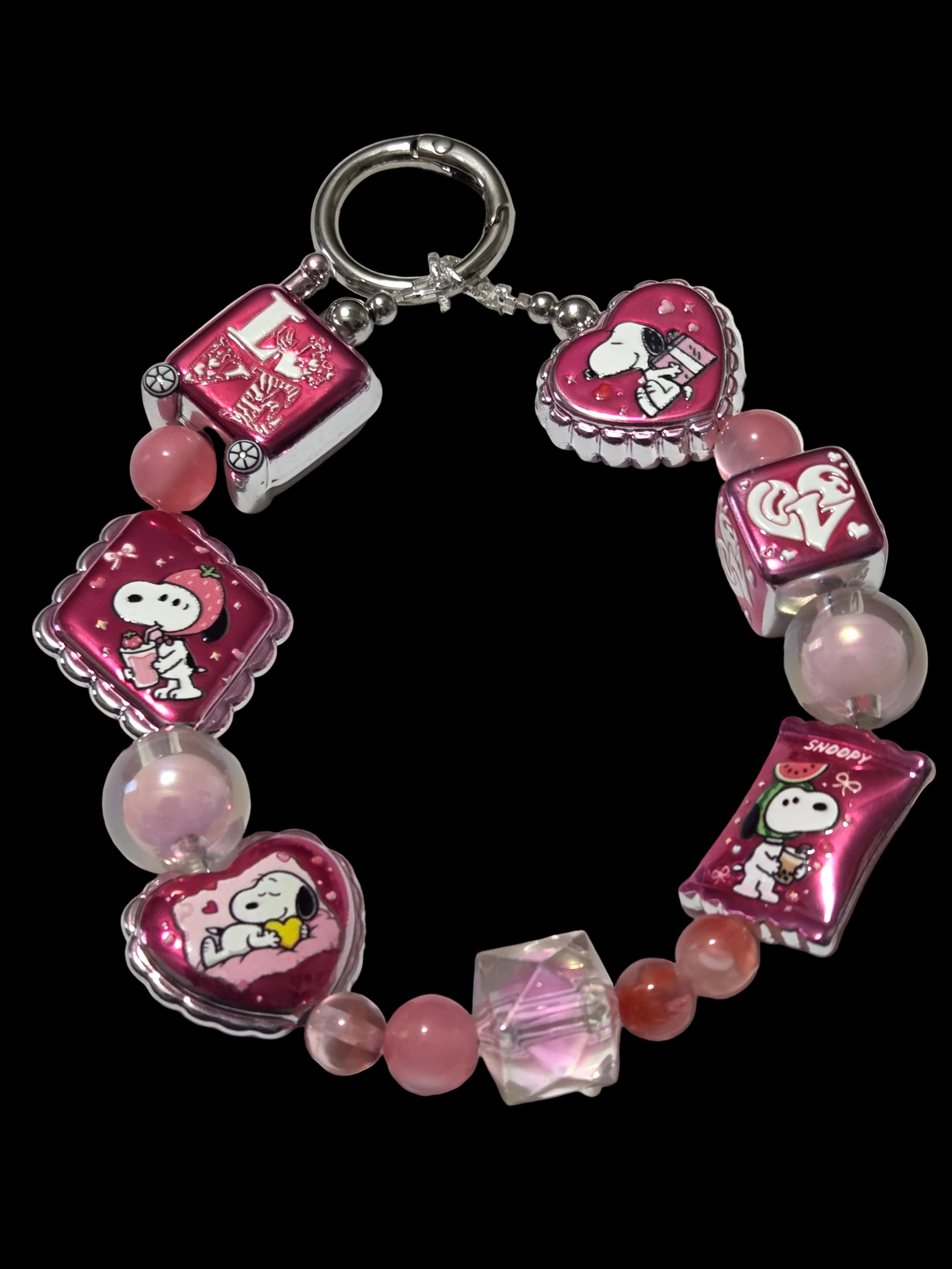 Pink snoopy Keychains