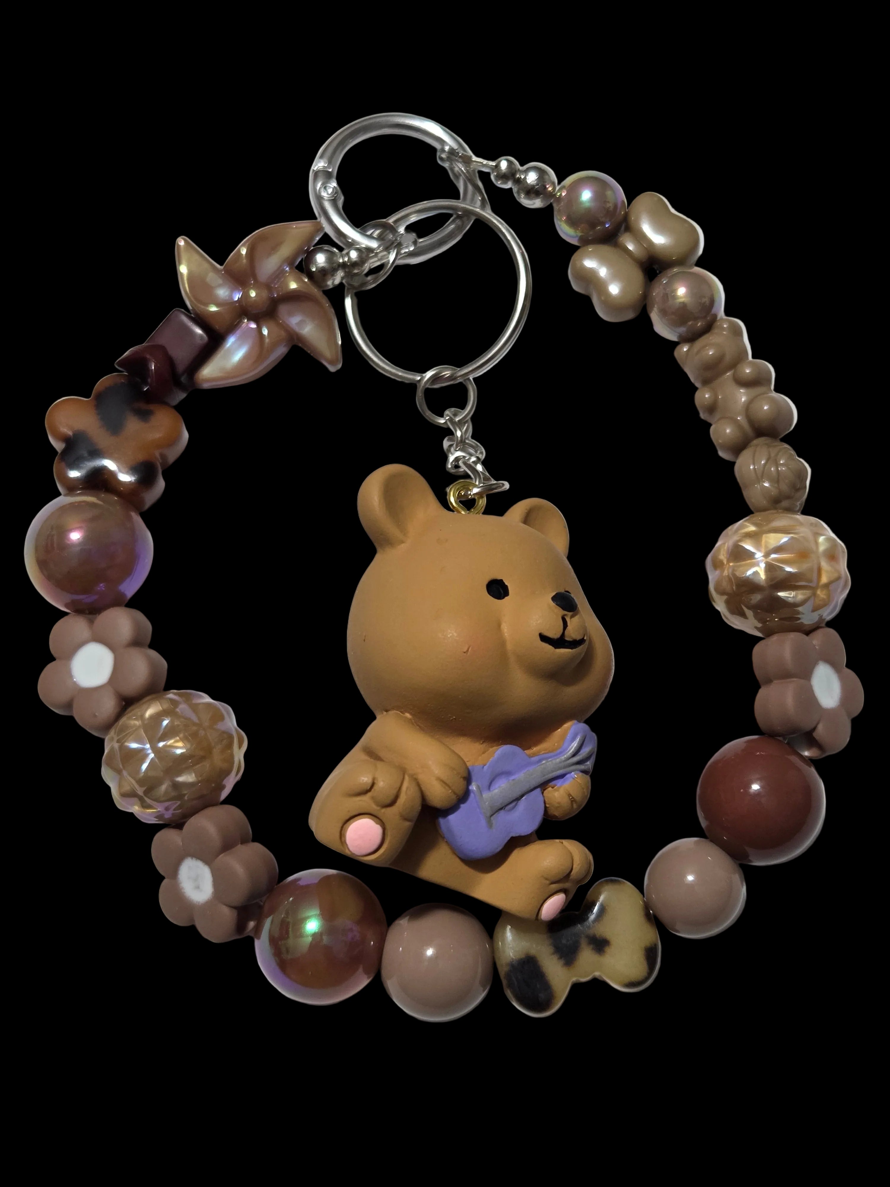 Orange and brown 3d figure Keychains