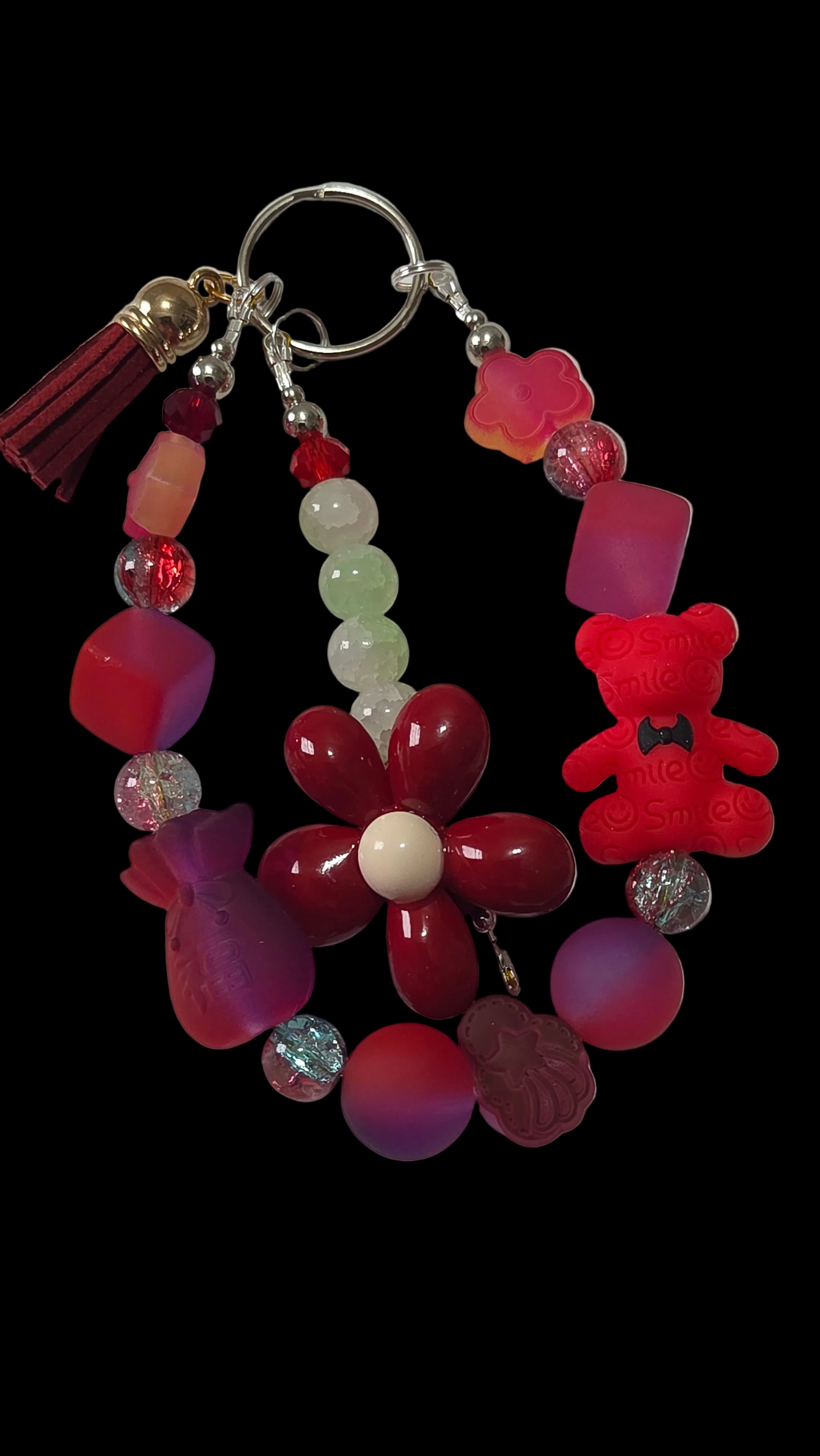 Cartoon Keychains red green purple