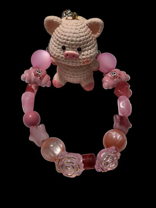 Pink 3d figure Keychains
