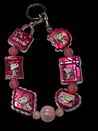 Pink snoopy Keychains